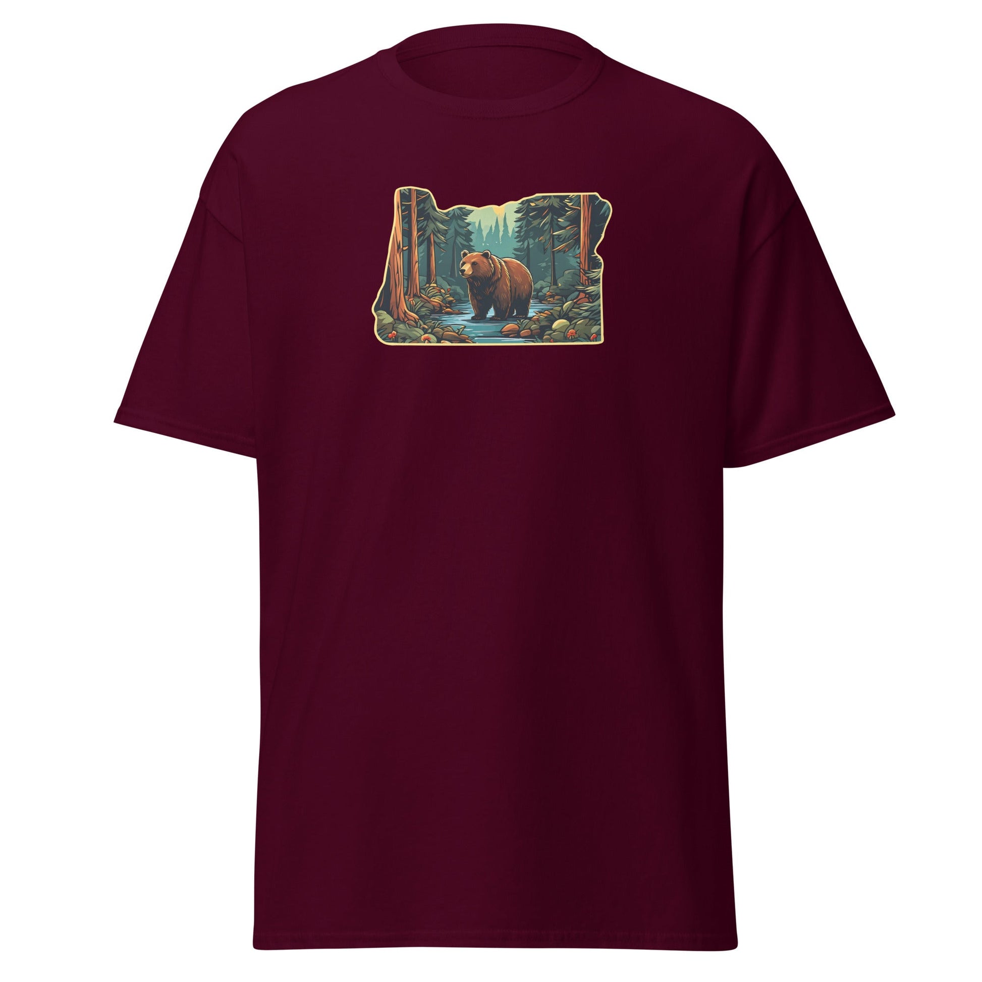 Oregon Bear In The Forest Men's (Unisex) Classic Tee - Men's Shirts - Discovery Co.