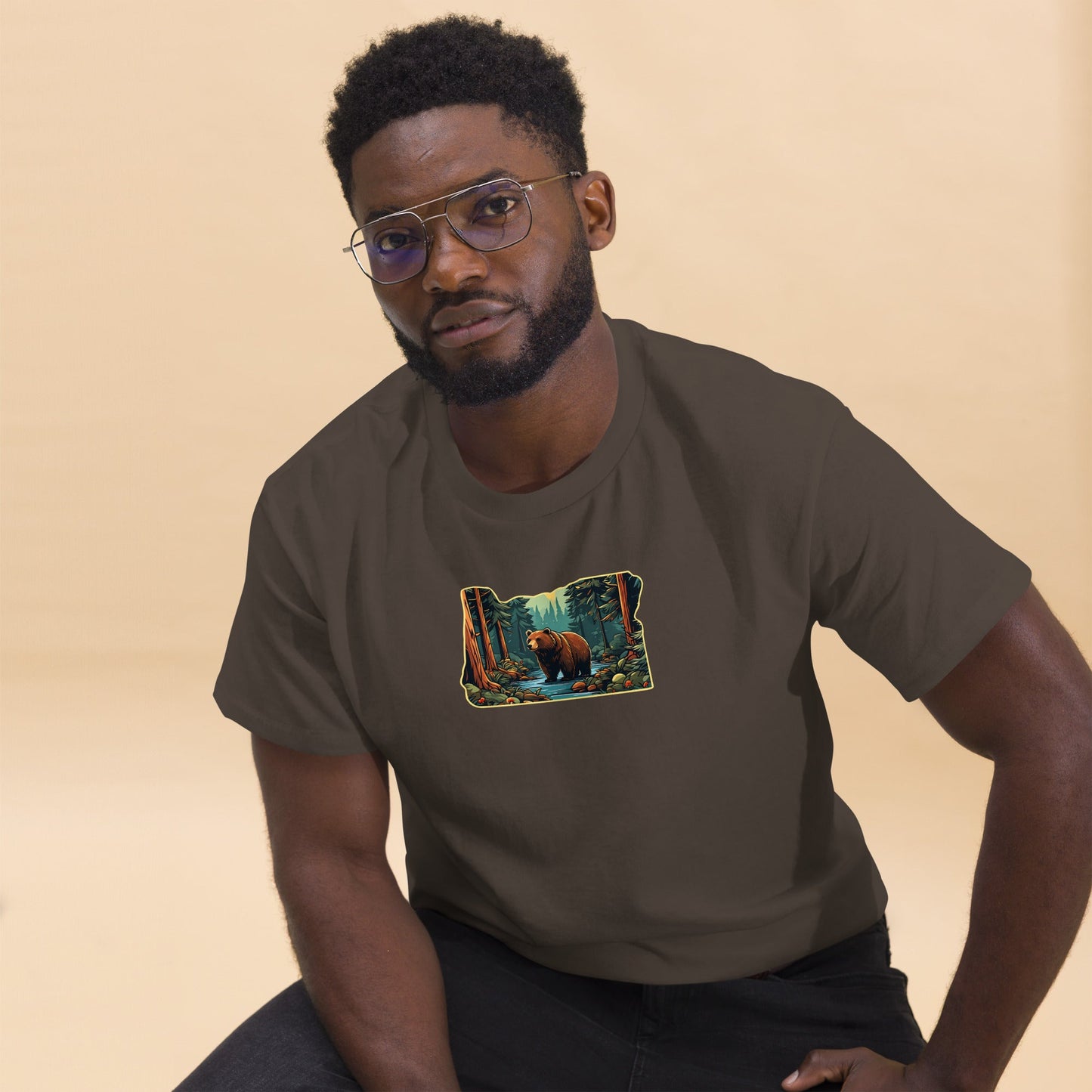 Oregon Bear In The Forest Men's (Unisex) Classic Tee - Men's Shirts - Discovery Co.