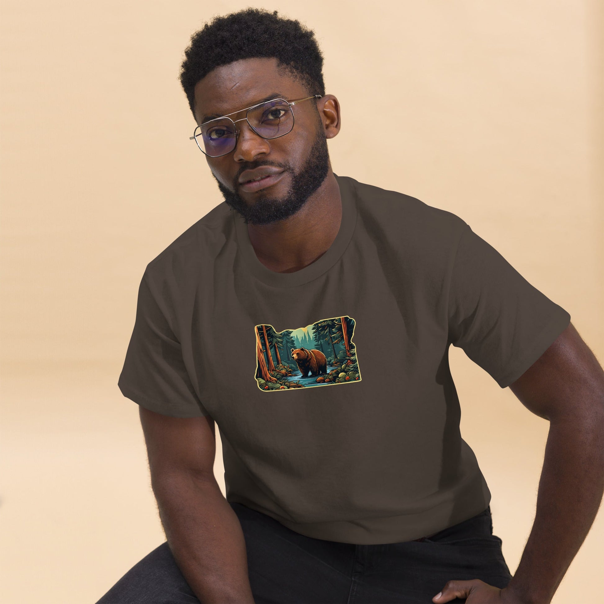 Oregon Bear In The Forest Men's (Unisex) Classic Tee - Men's Shirts - Discovery Co.