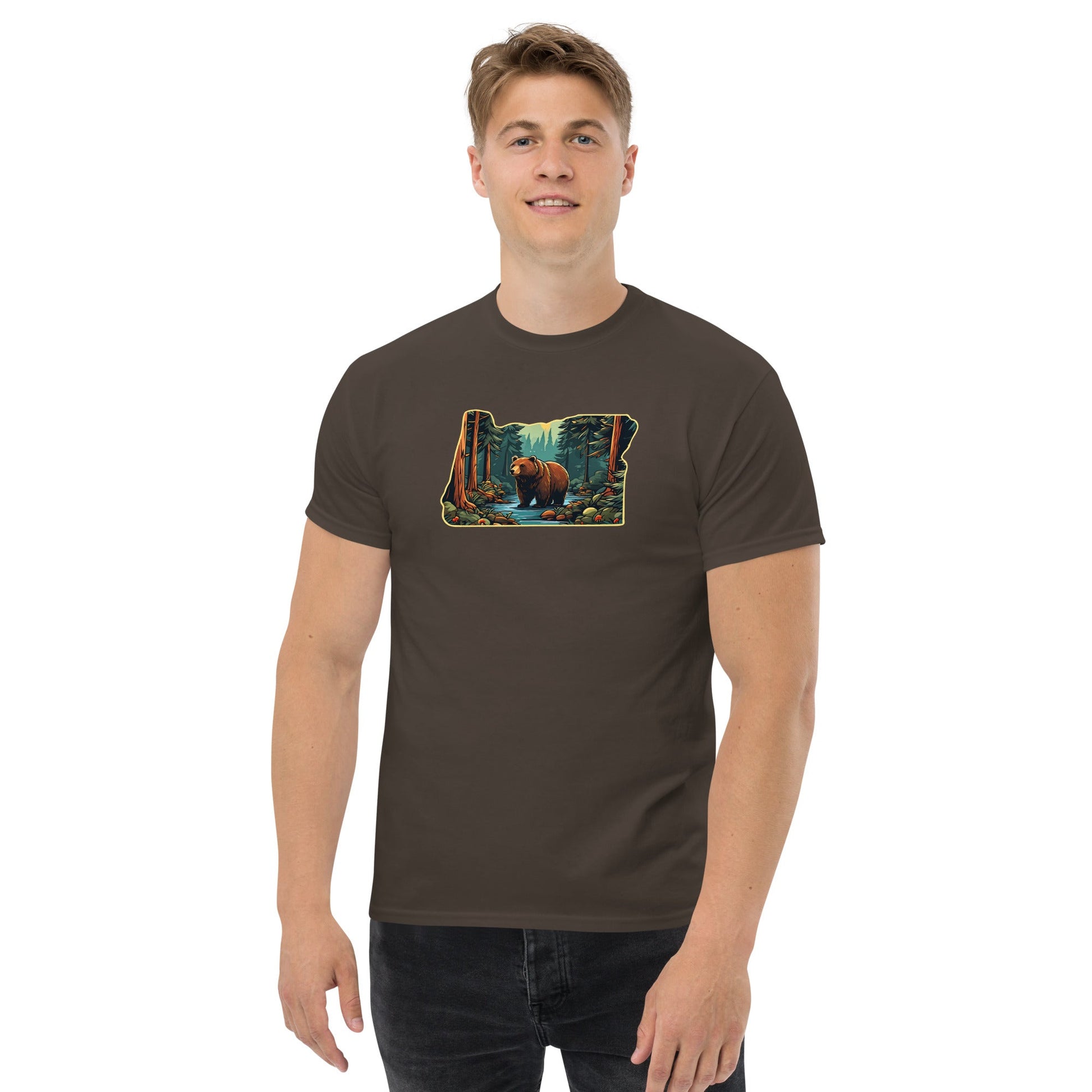 Oregon Bear In The Forest Men's (Unisex) Classic Tee - Men's Shirts - Discovery Co.