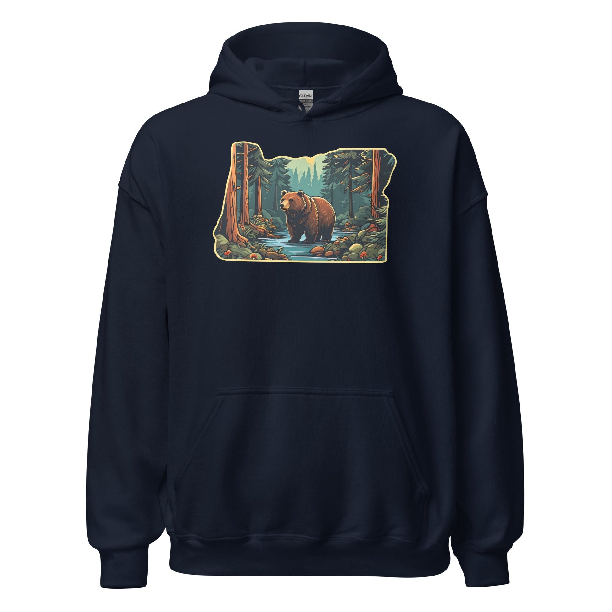 Oregon Bear In The Forest Men's (Unisex) Hoodie - Hoodies - Discovery Co.