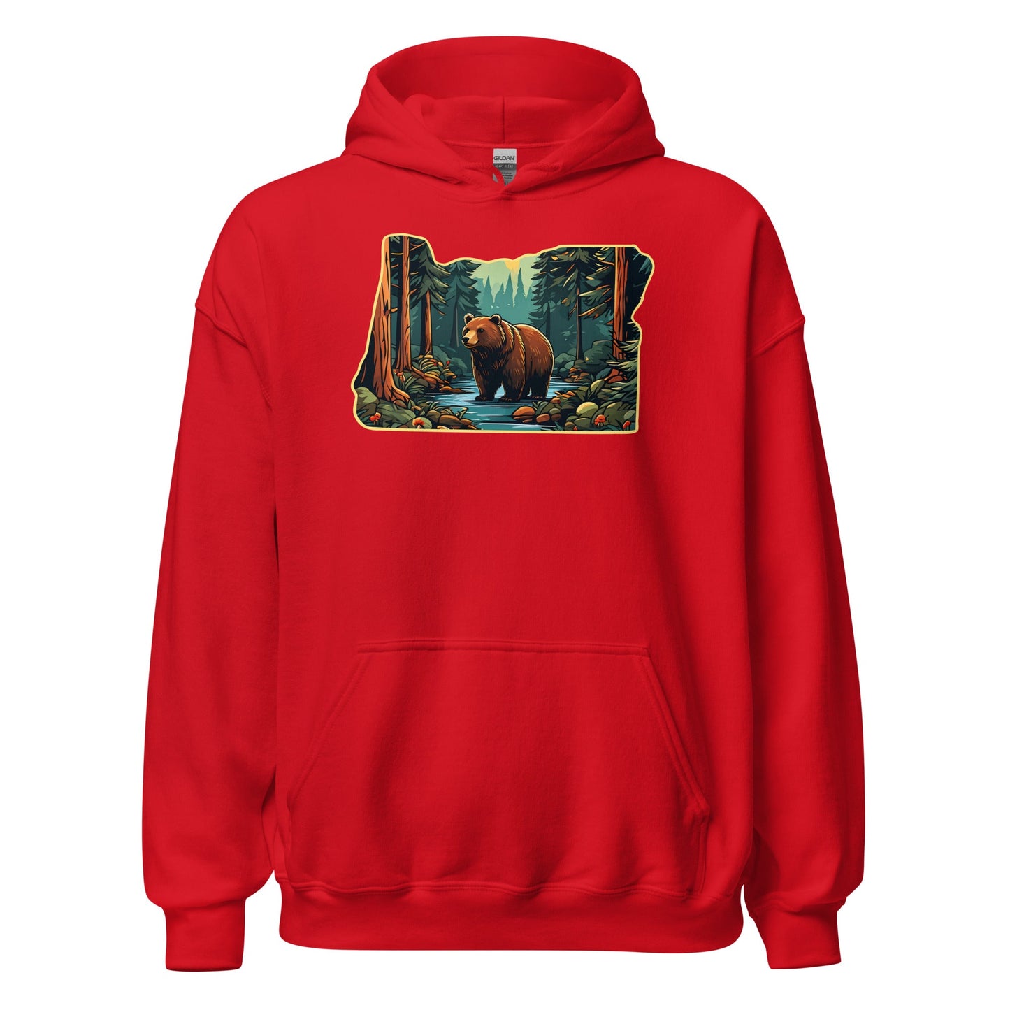 Oregon Bear In The Forest Men's (Unisex) Hoodie - Hoodies - Discovery Co.