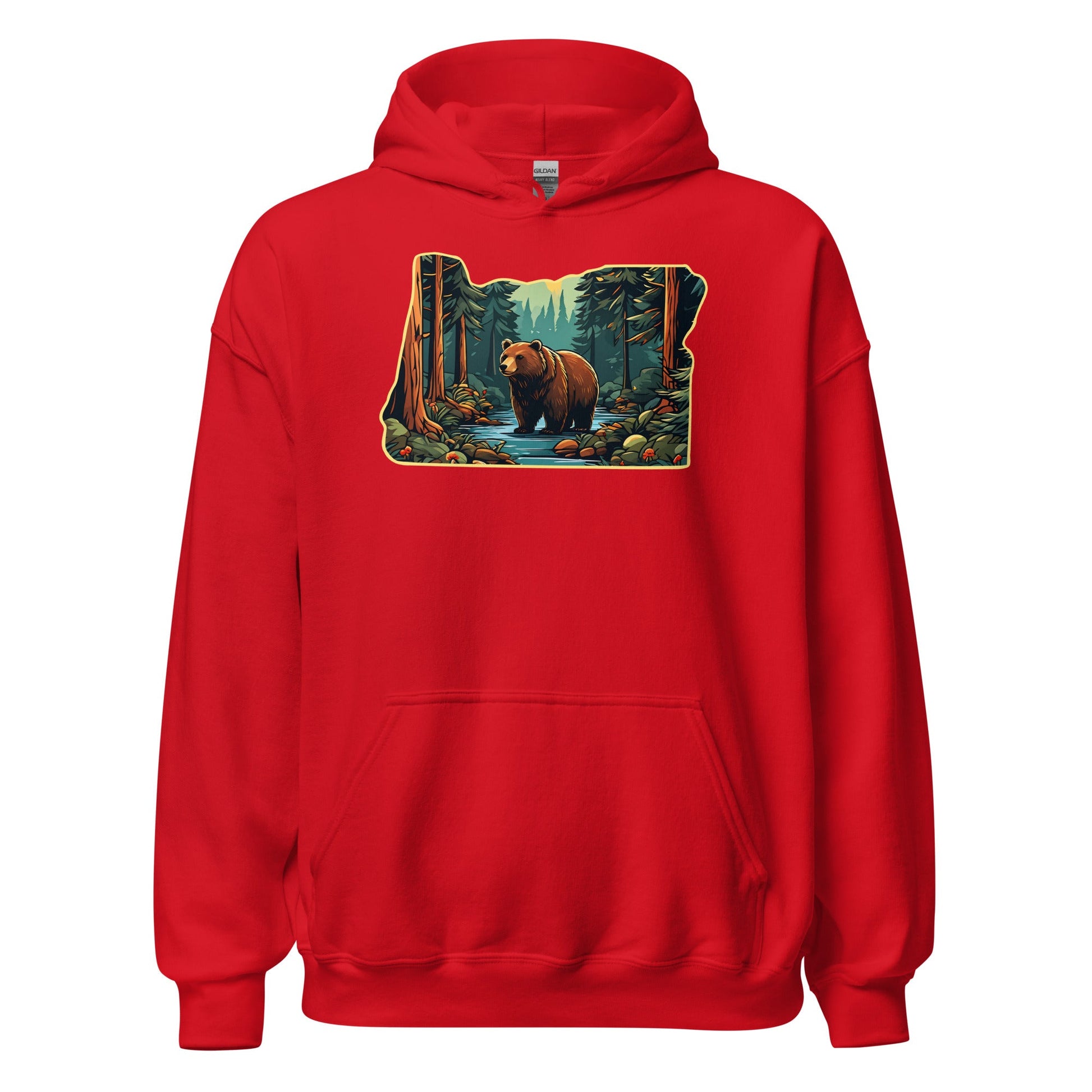 Oregon Bear In The Forest Men's (Unisex) Hoodie - Hoodies - Discovery Co.