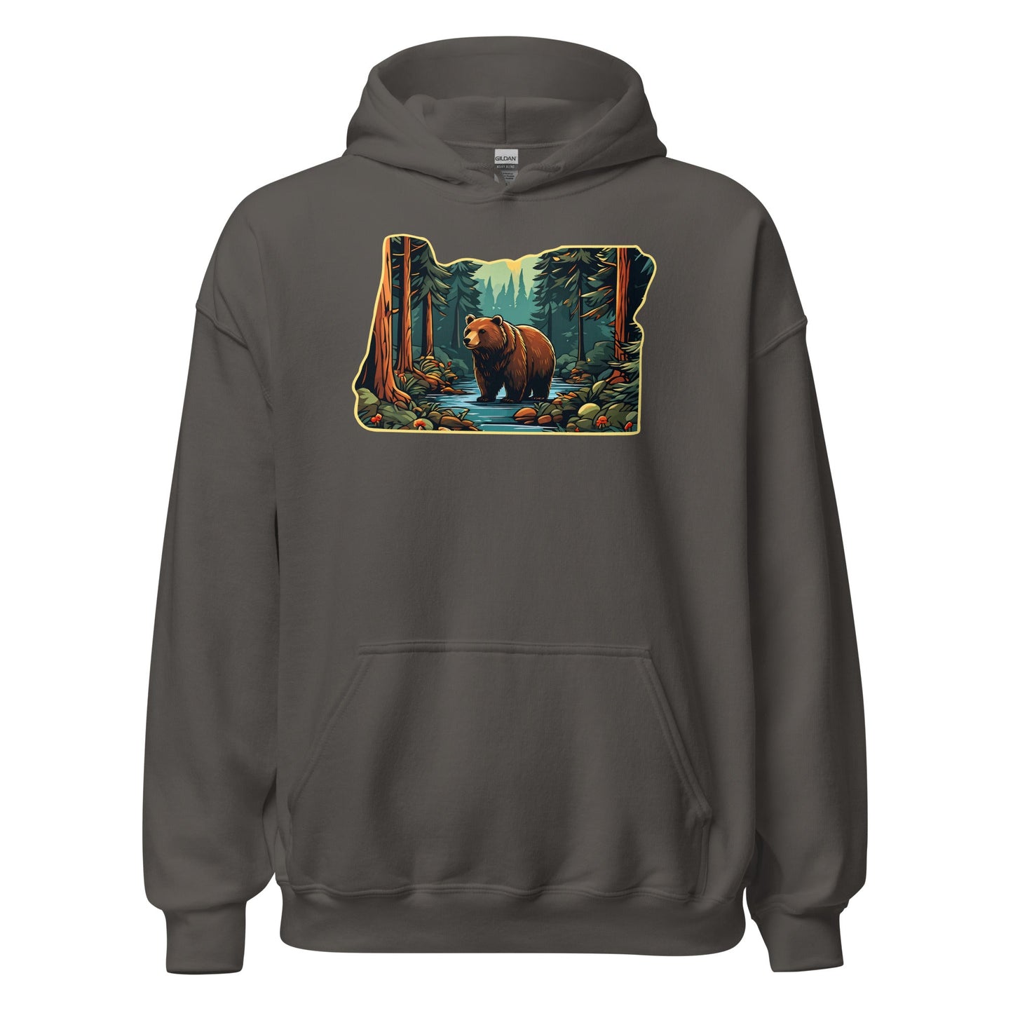 Oregon Bear In The Forest Men's (Unisex) Hoodie - Hoodies - Discovery Co.