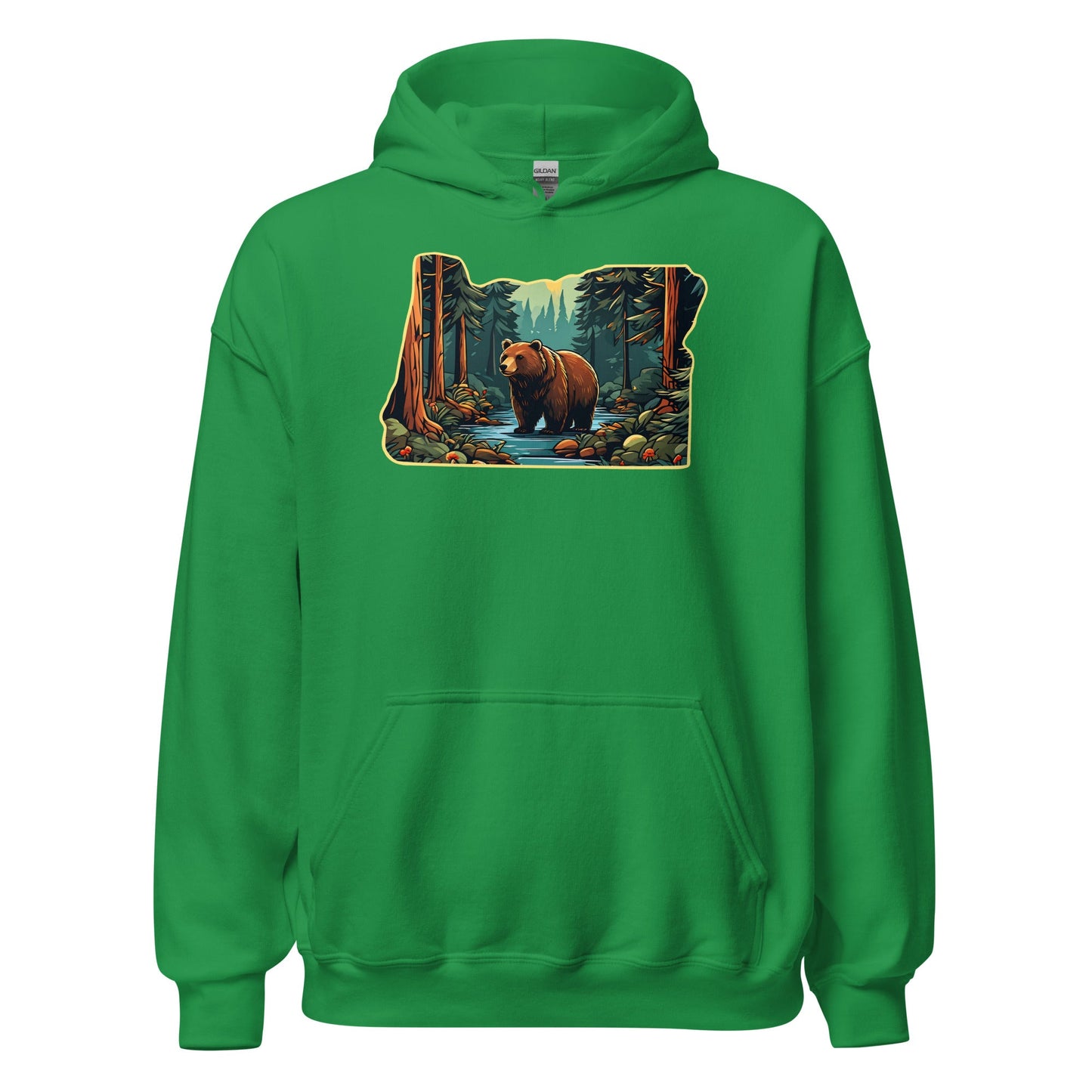 Oregon Bear In The Forest Men's (Unisex) Hoodie - Hoodies - Discovery Co.