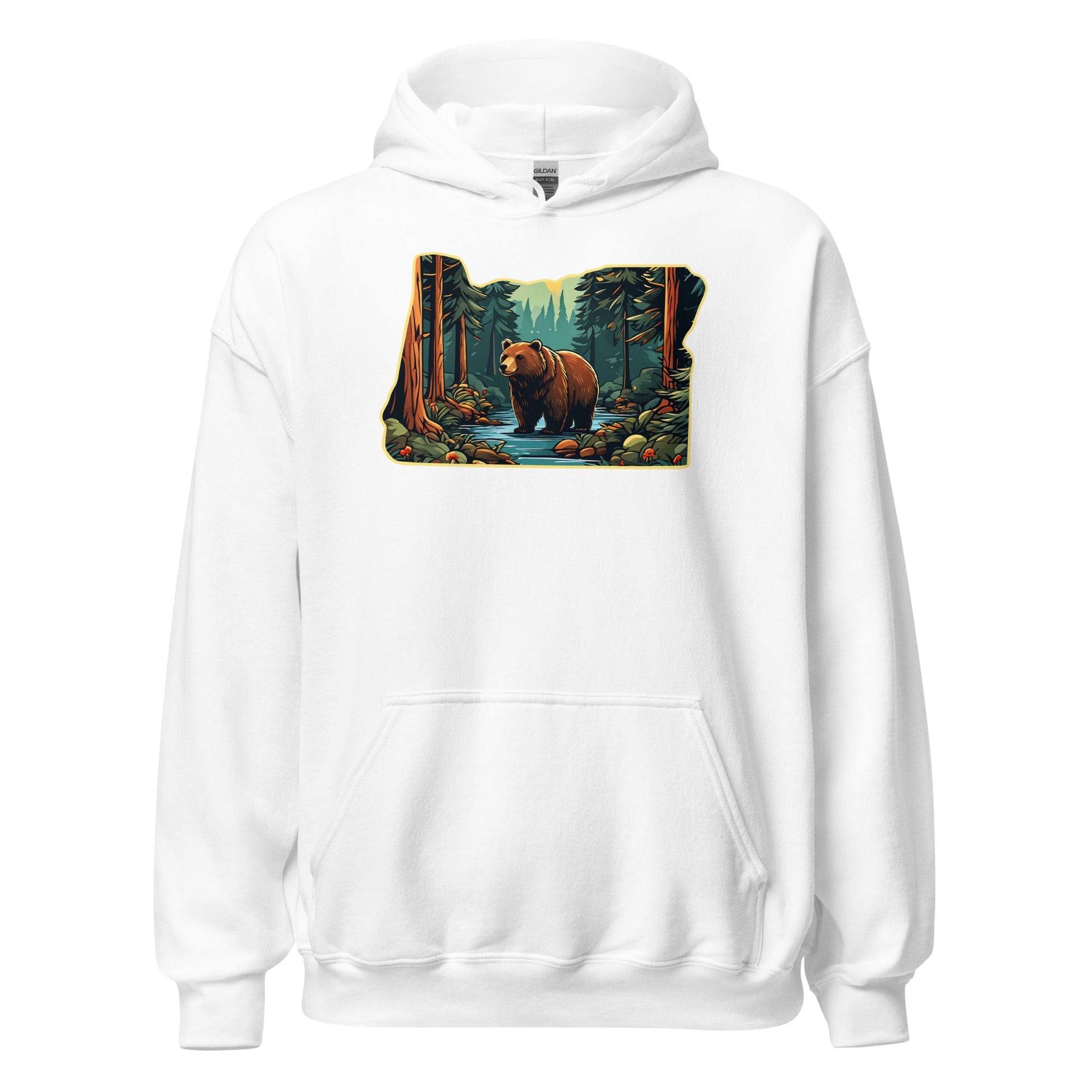 Oregon Bear In The Forest Men's (Unisex) Hoodie - Hoodies - Discovery Co.