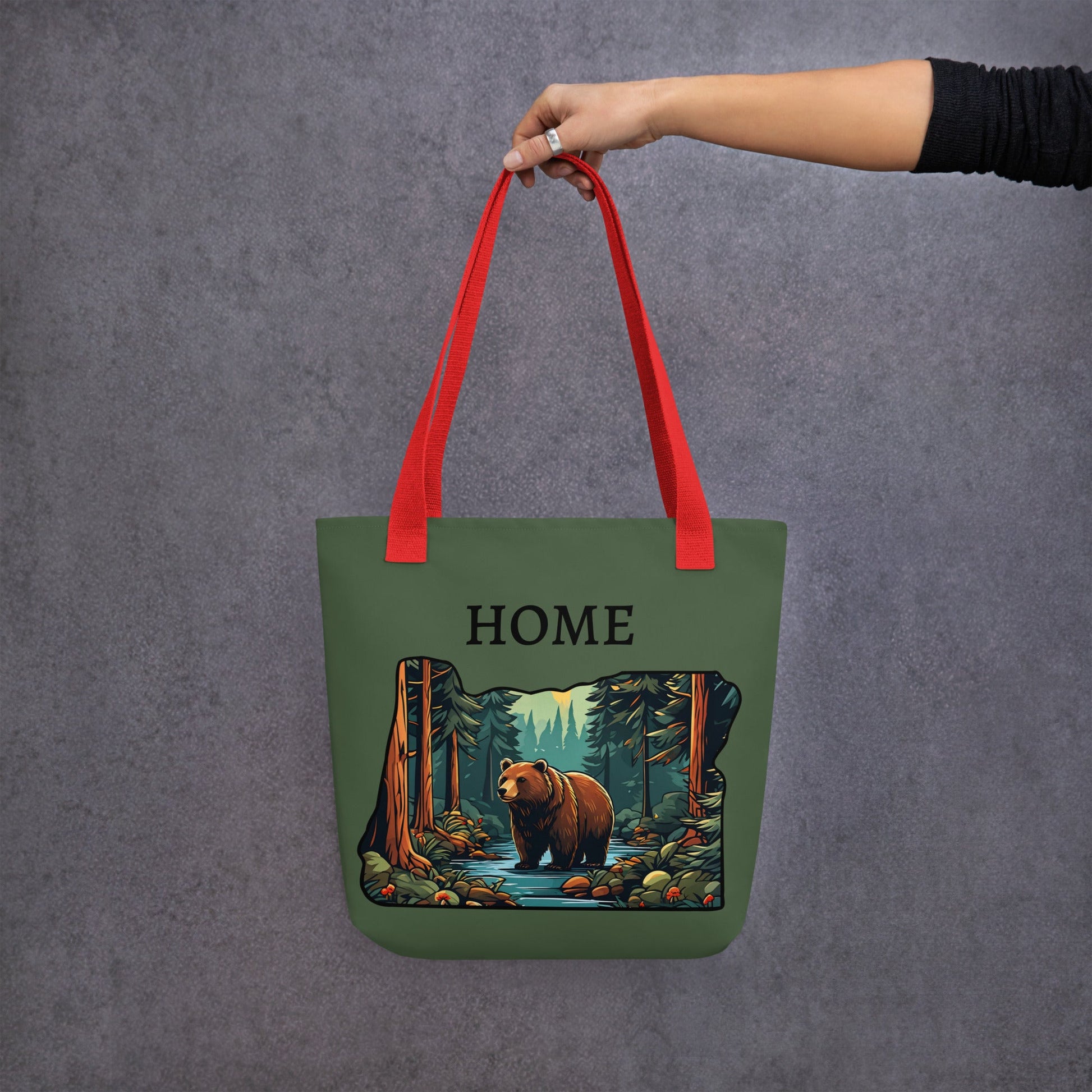 Oregon Bear In The Forest Tote Bag - Tote Bags - Discovery Co.