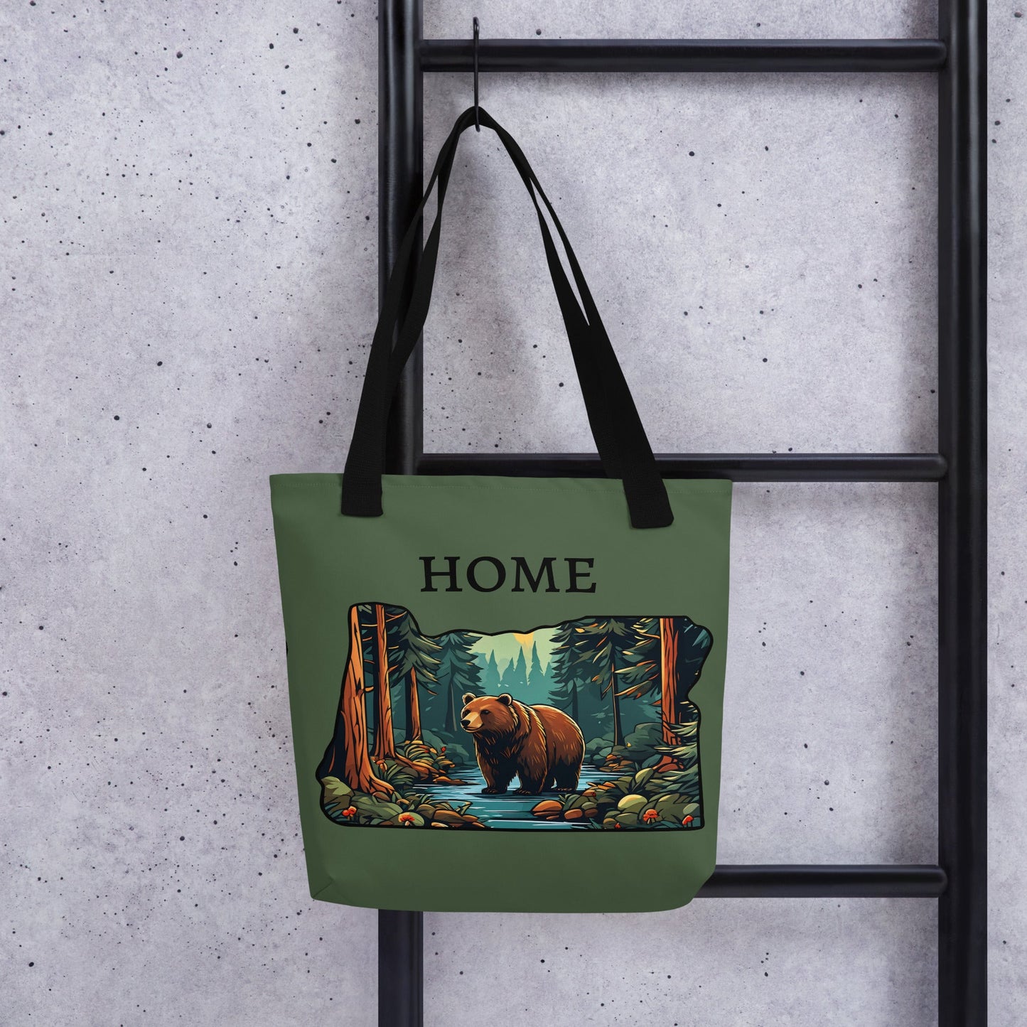 Oregon Bear In The Forest Tote Bag - Tote Bags - Discovery Co.