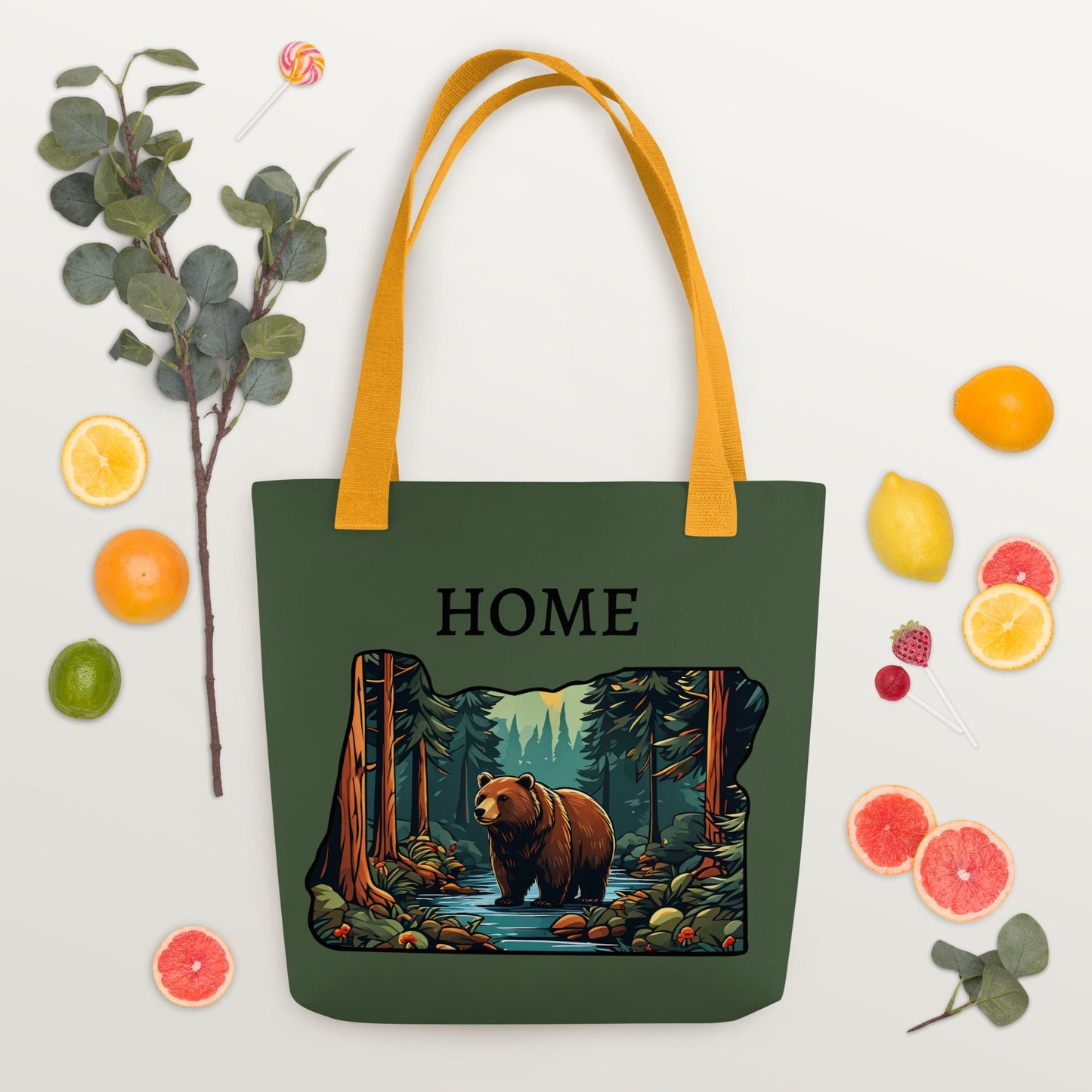 Oregon Bear In The Forest Tote Bag - Tote Bags - Discovery Co.