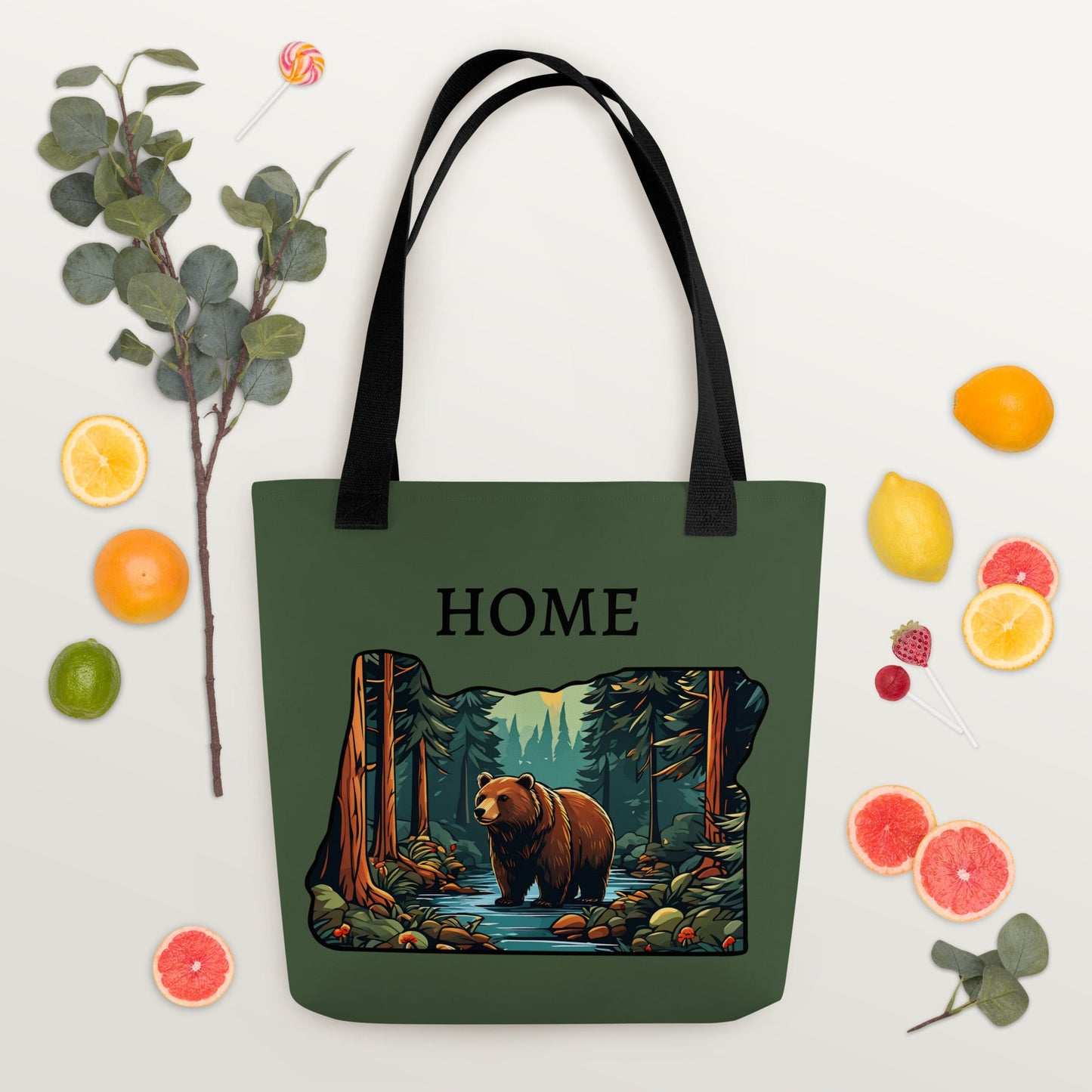 Oregon Bear In The Forest Tote Bag - Tote Bags - Discovery Co.