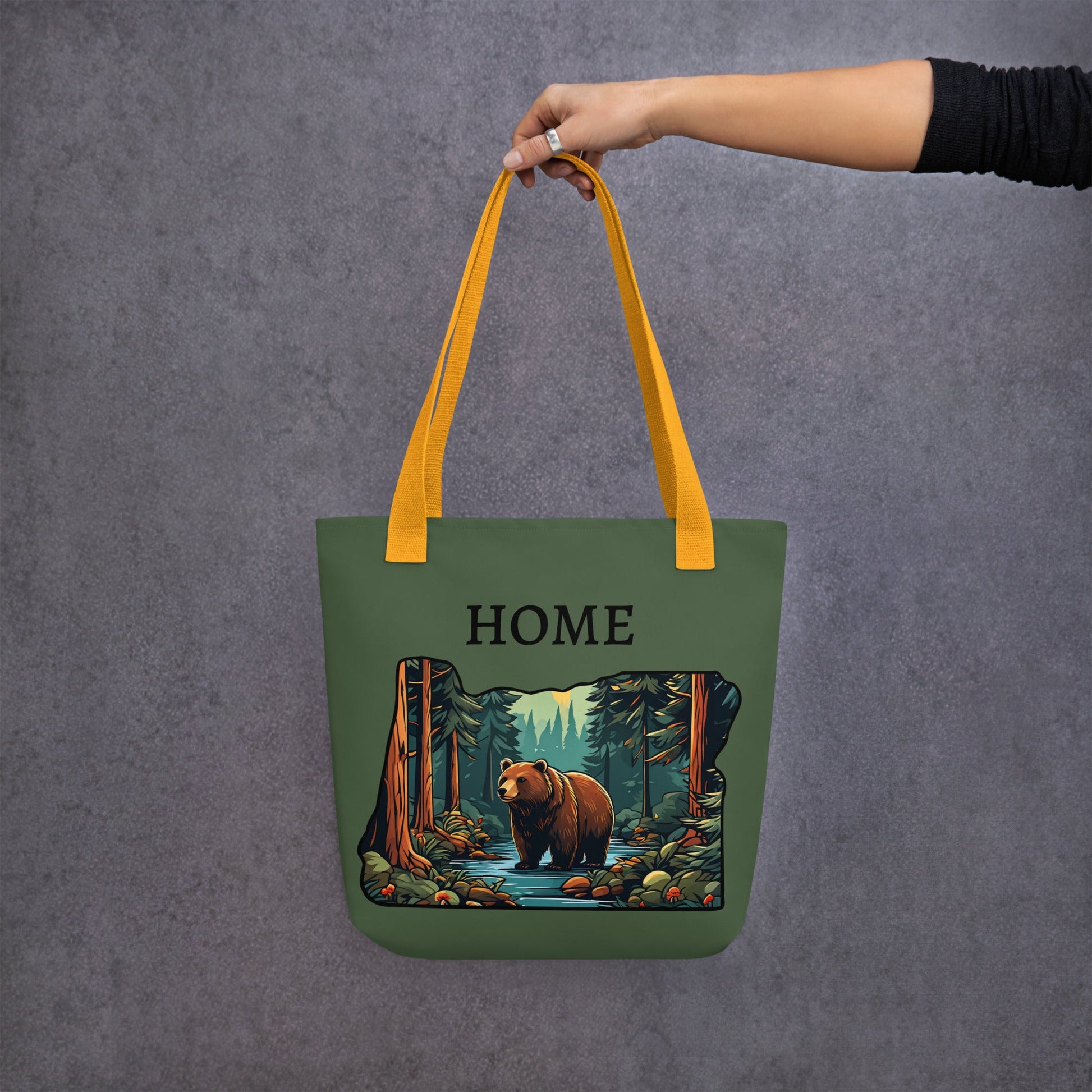 Oregon Bear In The Forest Tote Bag - Tote Bags - Discovery Co.