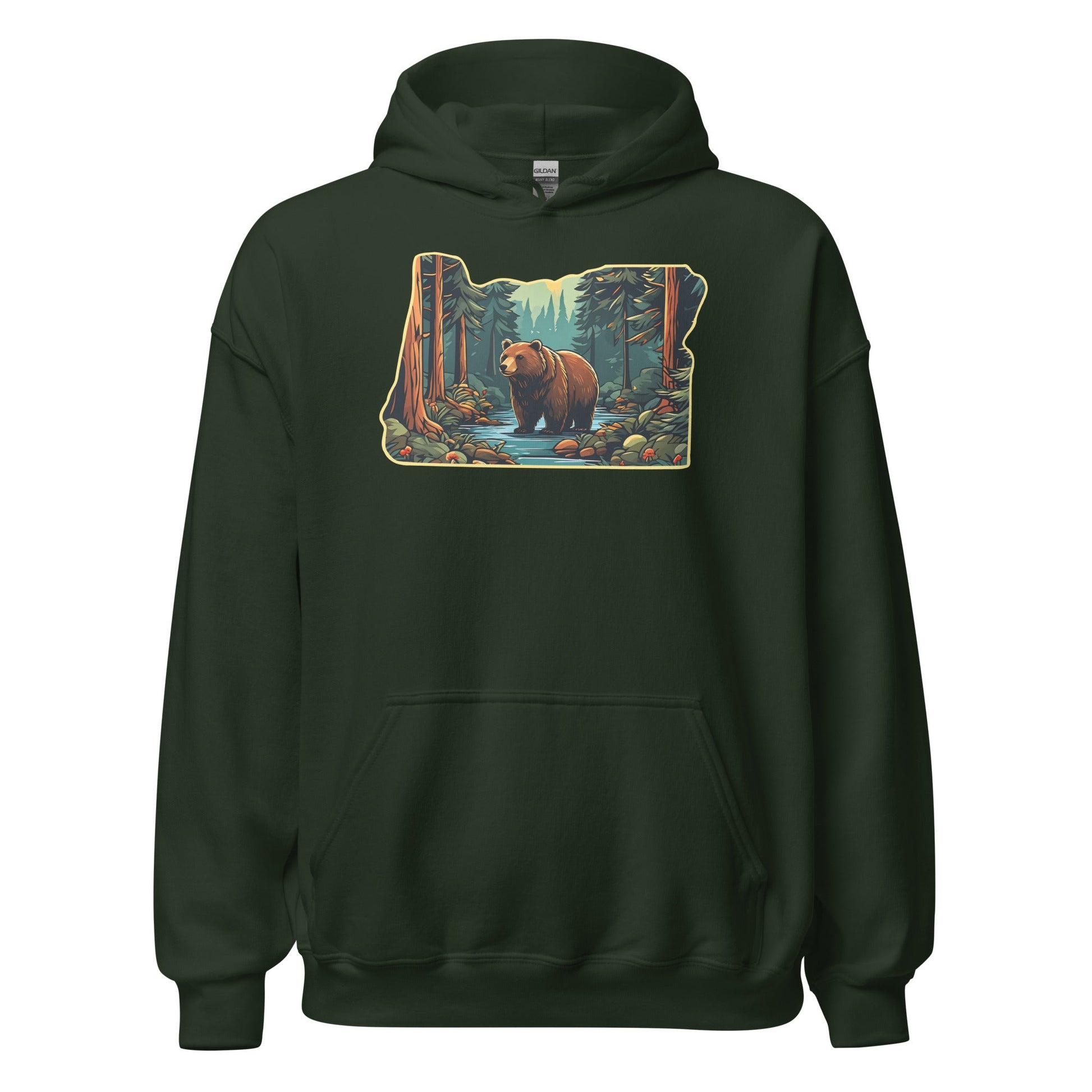 Oregon Bear In The Forest Women's (Unisex) Hoodie - Hoodies - Discovery Co.