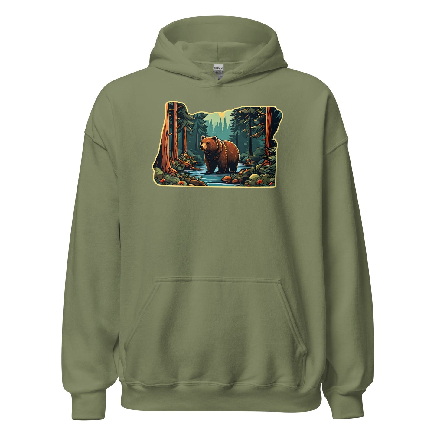 Oregon Bear In The Forest Women's (Unisex) Hoodie - Hoodies - Discovery Co.