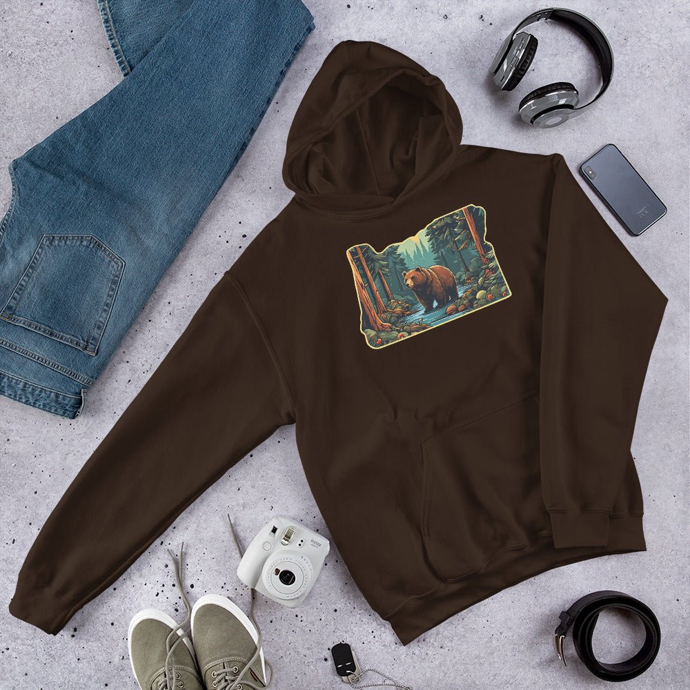 Oregon Bear In The Forest Women's (Unisex) Hoodie - Hoodies - Discovery Co.