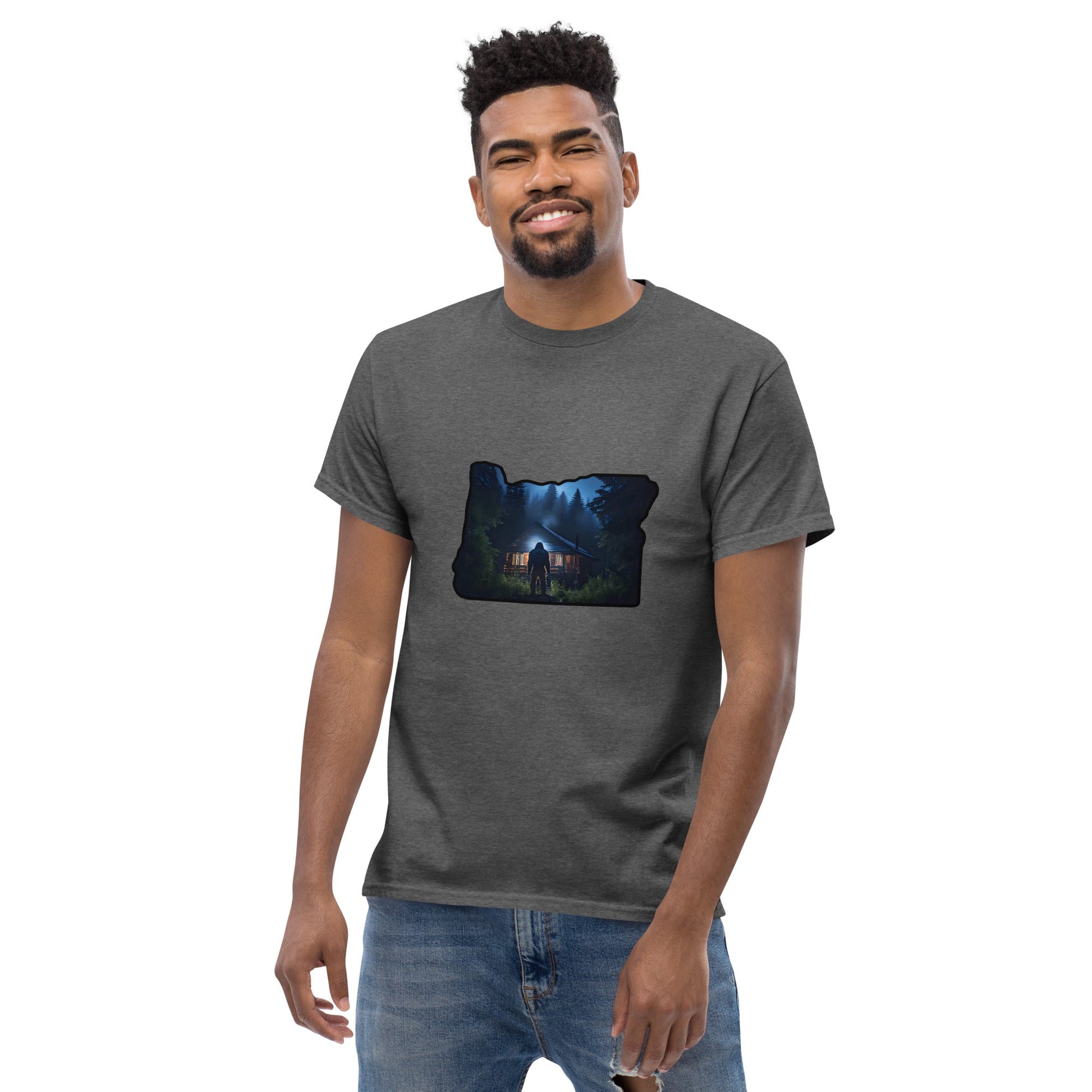 Oregon Big Foot Visits Men's Classic Tee - Men's Shirts - Discovery Co.