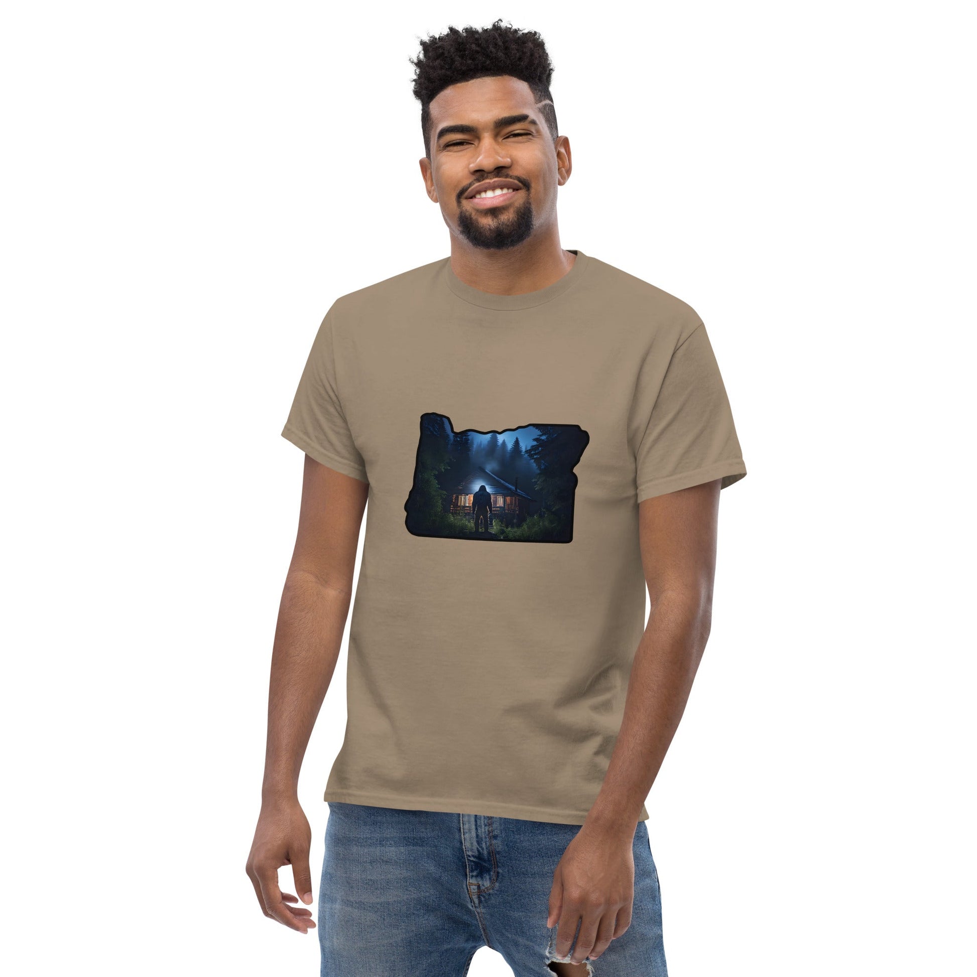 Oregon Big Foot Visits Men's Classic Tee - Men's Shirts - Discovery Co.