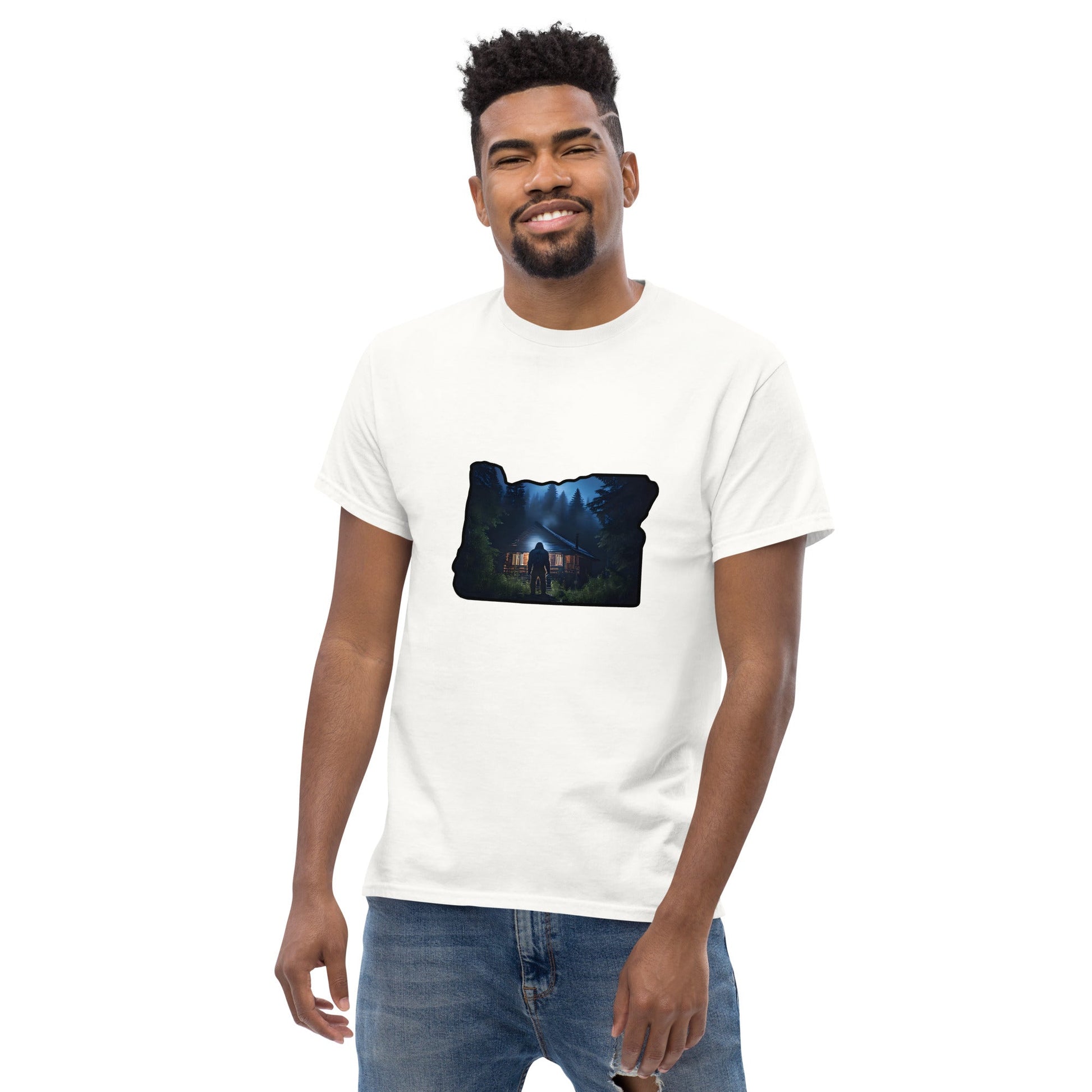 Oregon Big Foot Visits Men's Classic Tee - Men's Shirts - Discovery Co.