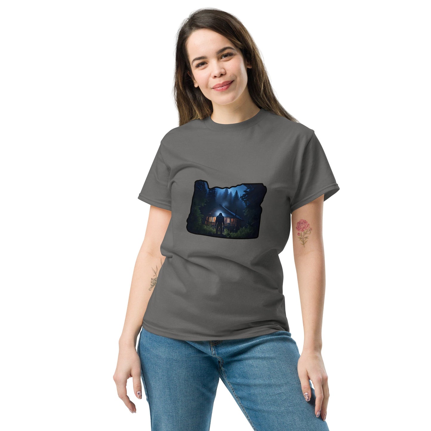 Oregon Big Foot Visits Women's Classic Tee - Women's Shirts - Discovery Co.