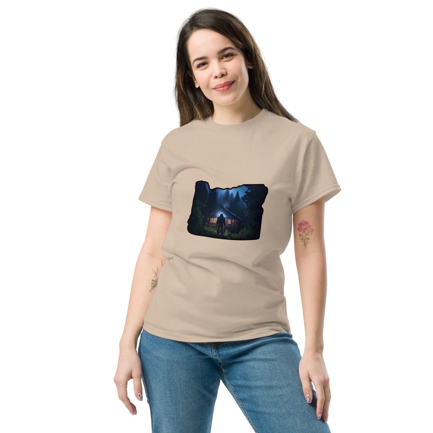 Oregon Big Foot Visits Women's Classic Tee - Women's Shirts - Discovery Co.