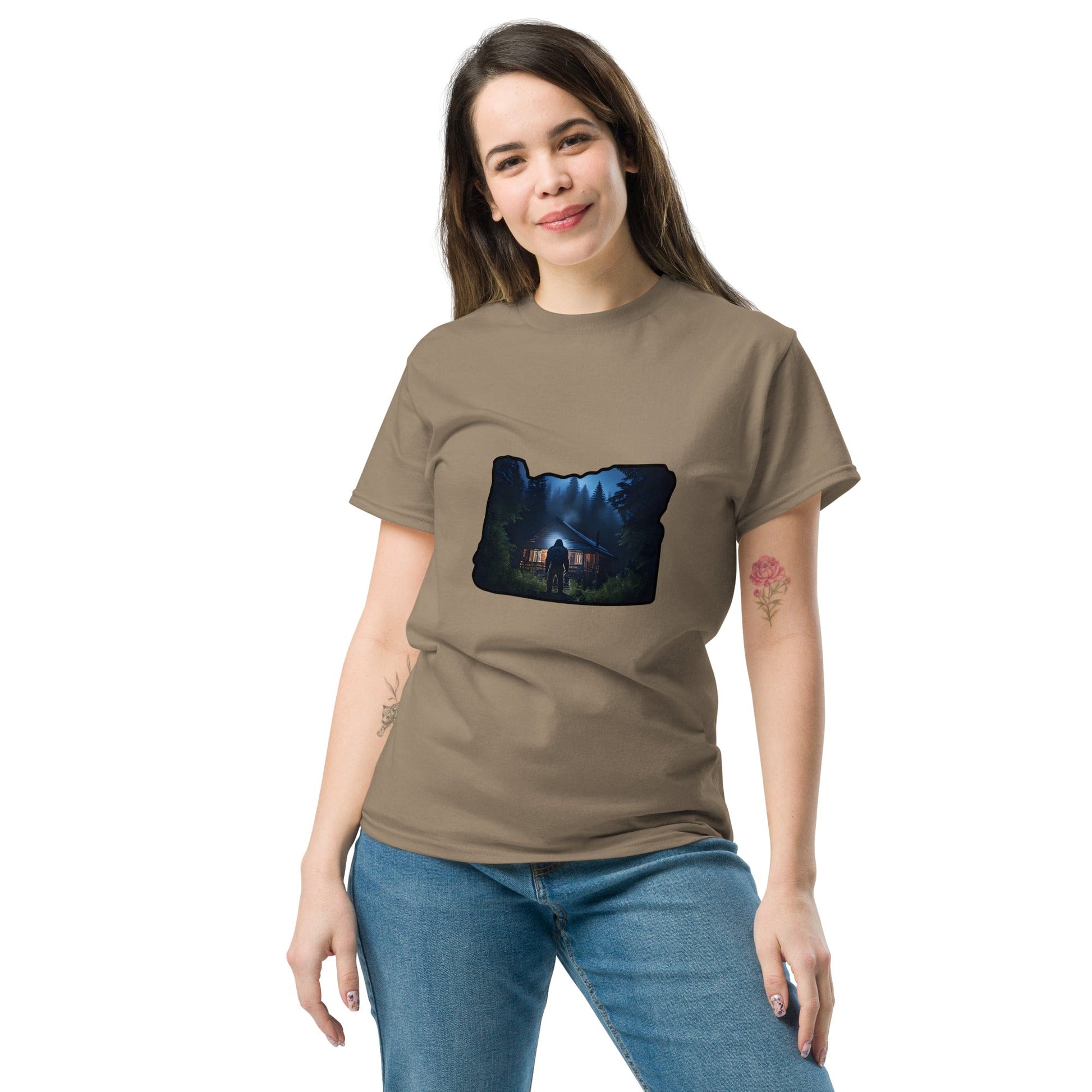 Oregon Big Foot Visits Women's Classic Tee - Women's Shirts - Discovery Co.