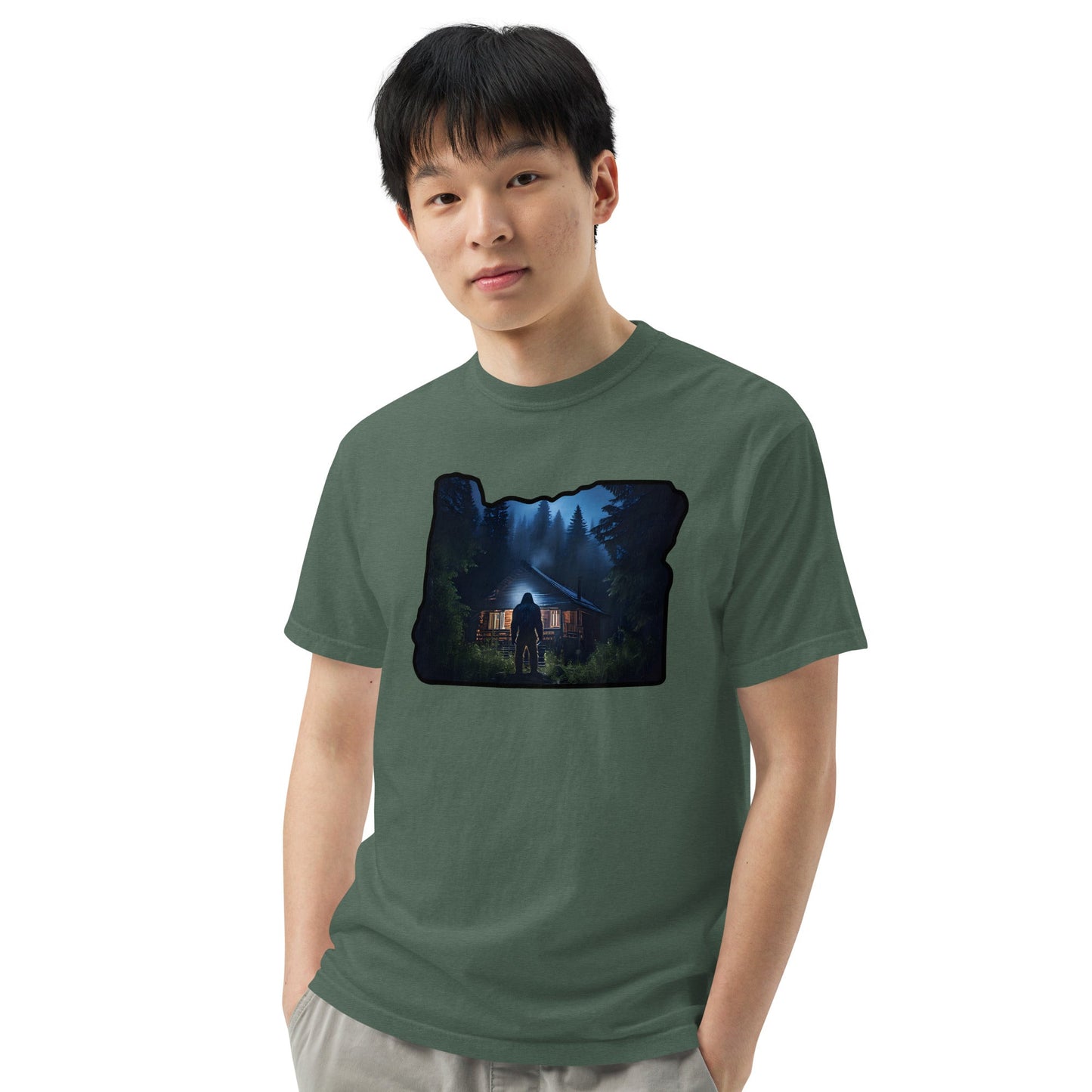 Oregon Bigfoot Visit Men's (Unisex) Premium Tee - Men's Shirts - Discovery Co.