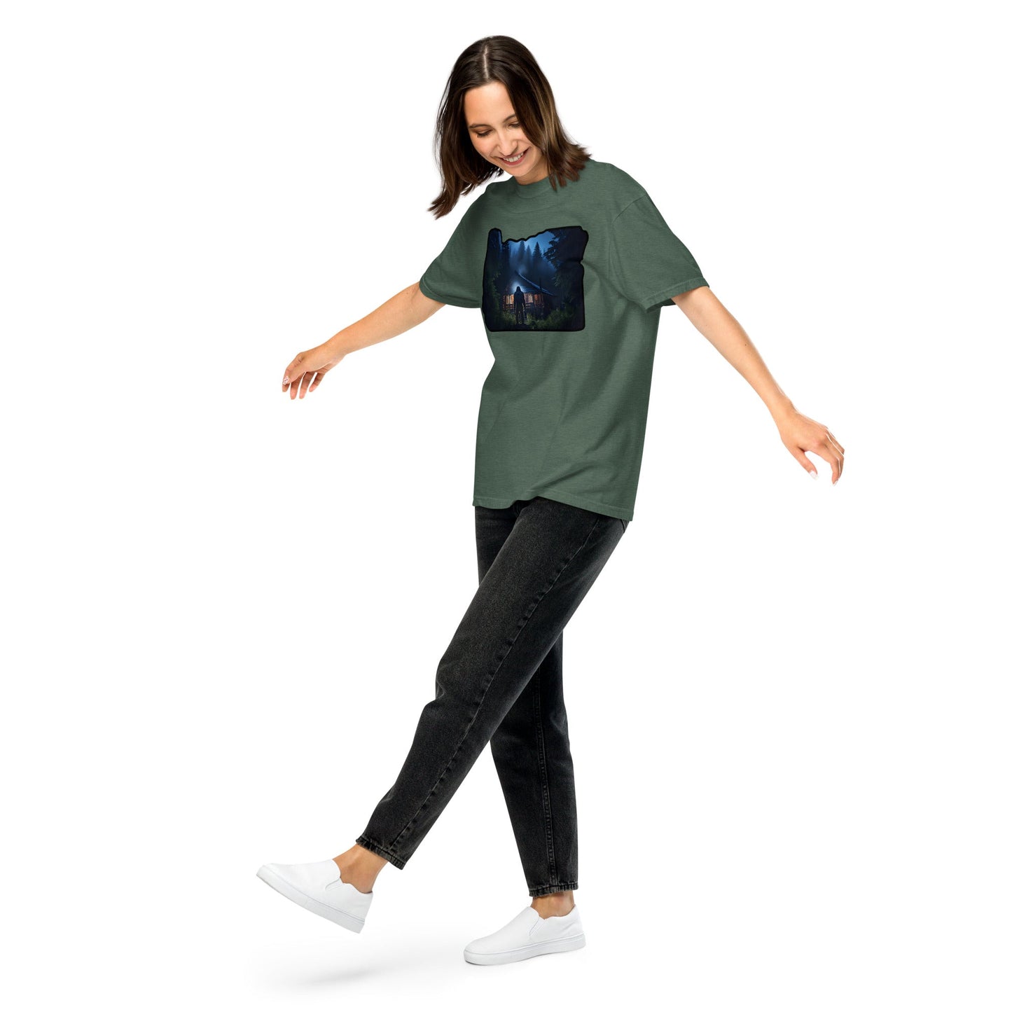 Oregon Bigfoot Visit Women's (Unisex) Premium Tee - Women's Shirts - Discovery Co.