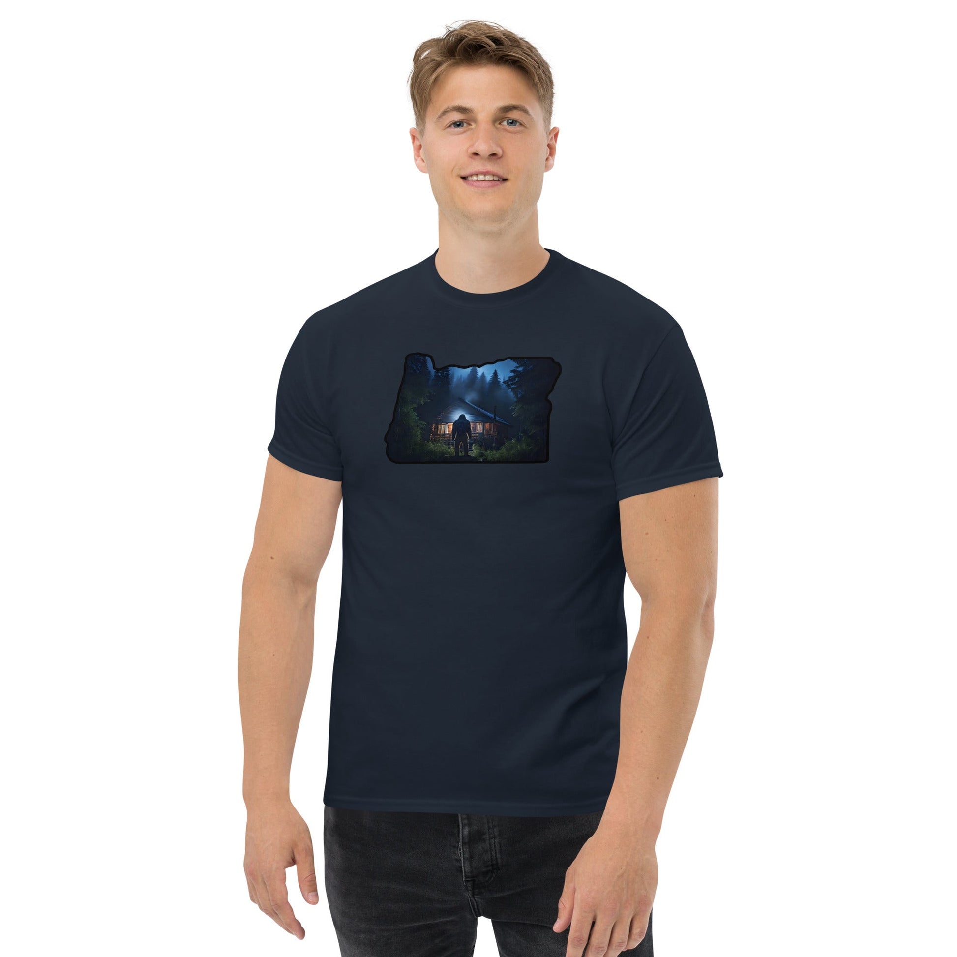 Oregon Bigfoot Visits Men's (Unisex) Classic Tee - Men's Shirts - Discovery Co.