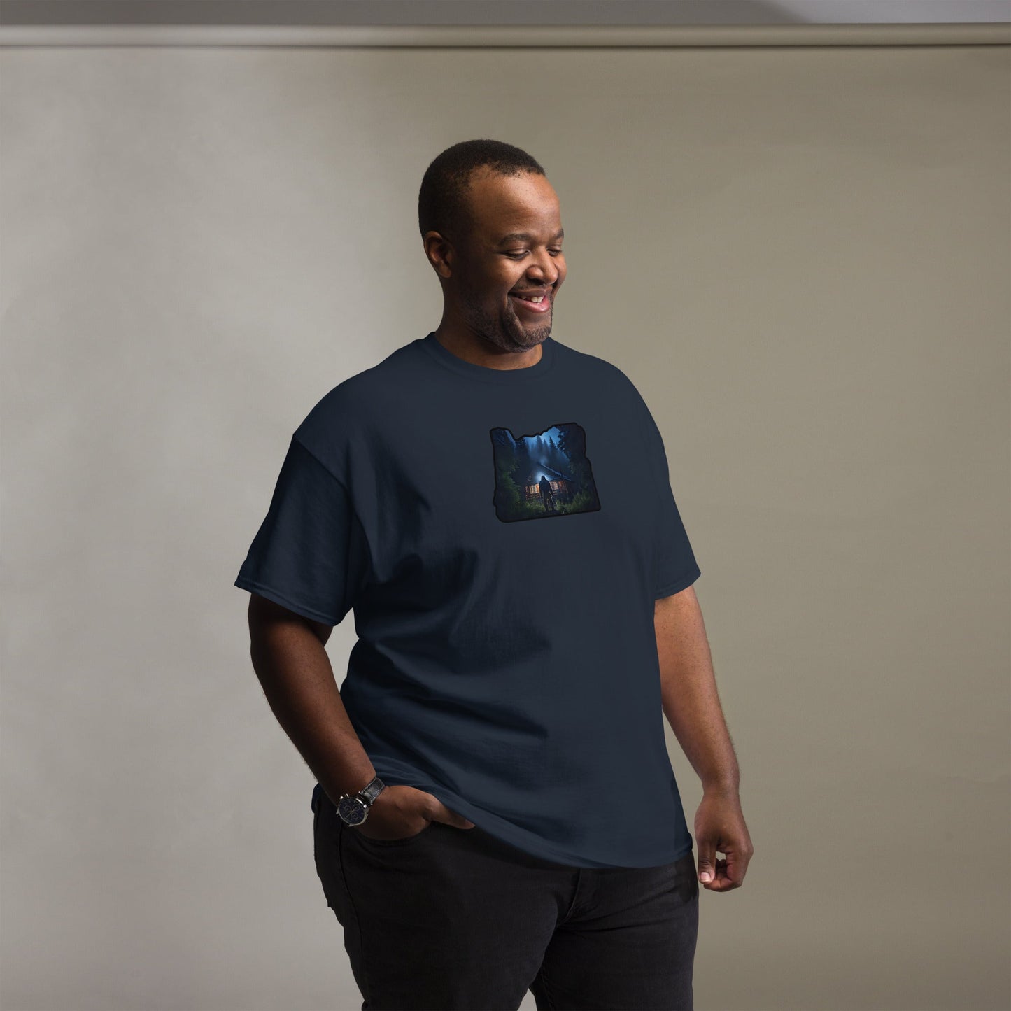 Oregon Bigfoot Visits Men's (Unisex) Classic Tee - Men's Shirts - Discovery Co.