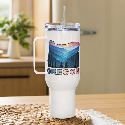 Oregon Blue Mountain II Travel Mug With Handle (25 oz and 40 oz) - Travel Mug - Discovery Co.