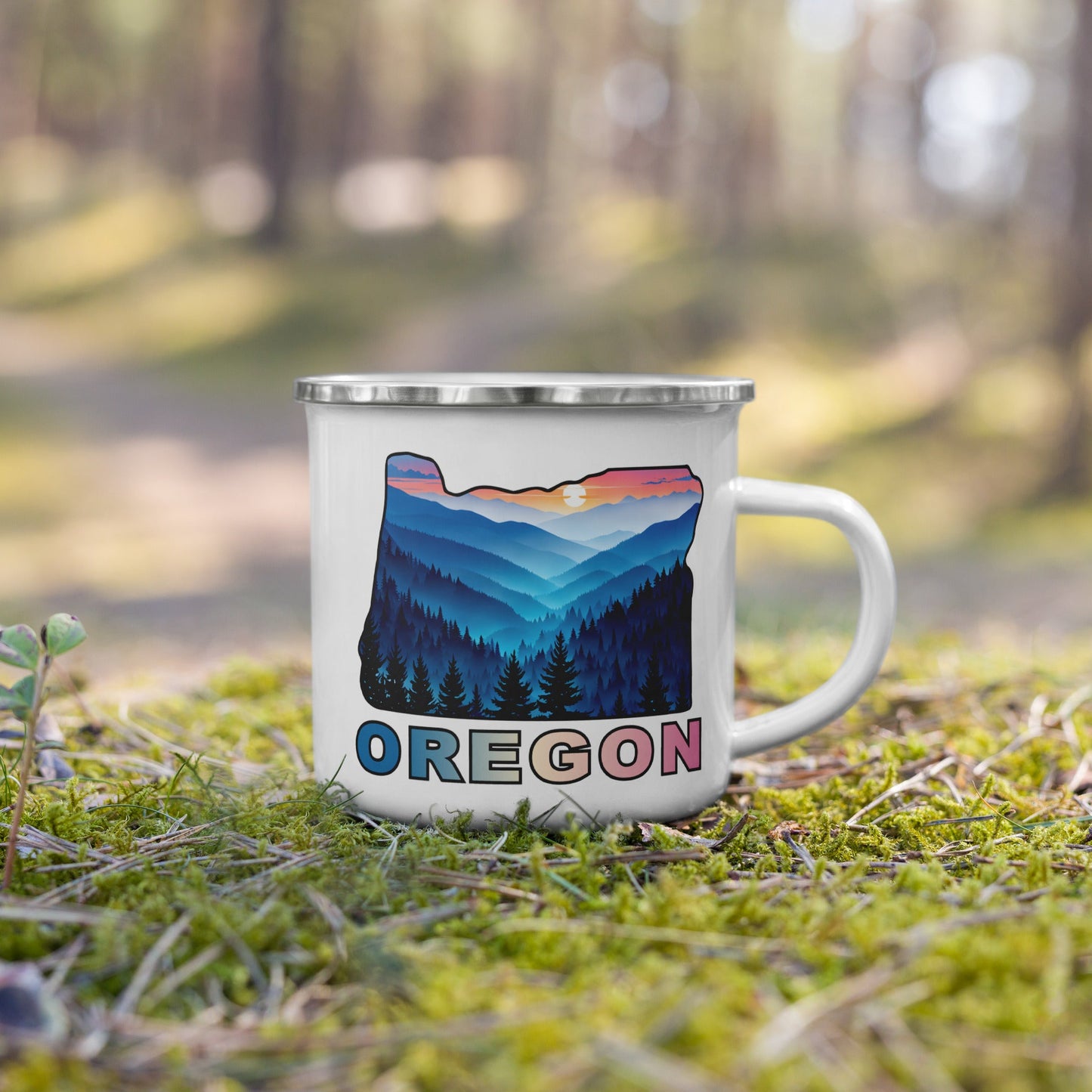 Oregon Blue Mountains II Enamel Mug - Mugs - Discovery Co.