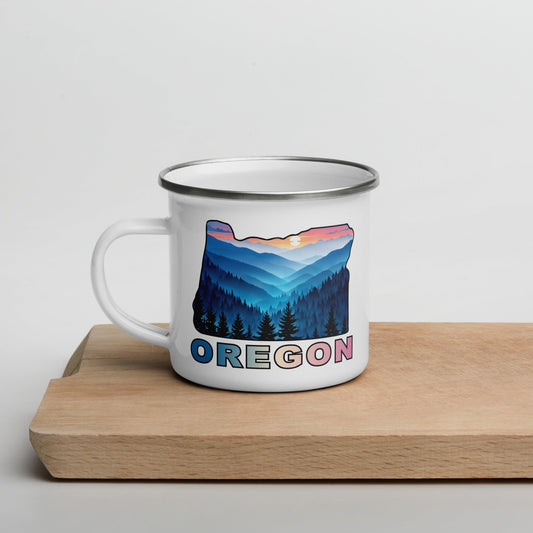 Oregon Blue Mountains II Enamel Mug - Mugs - Discovery Co.