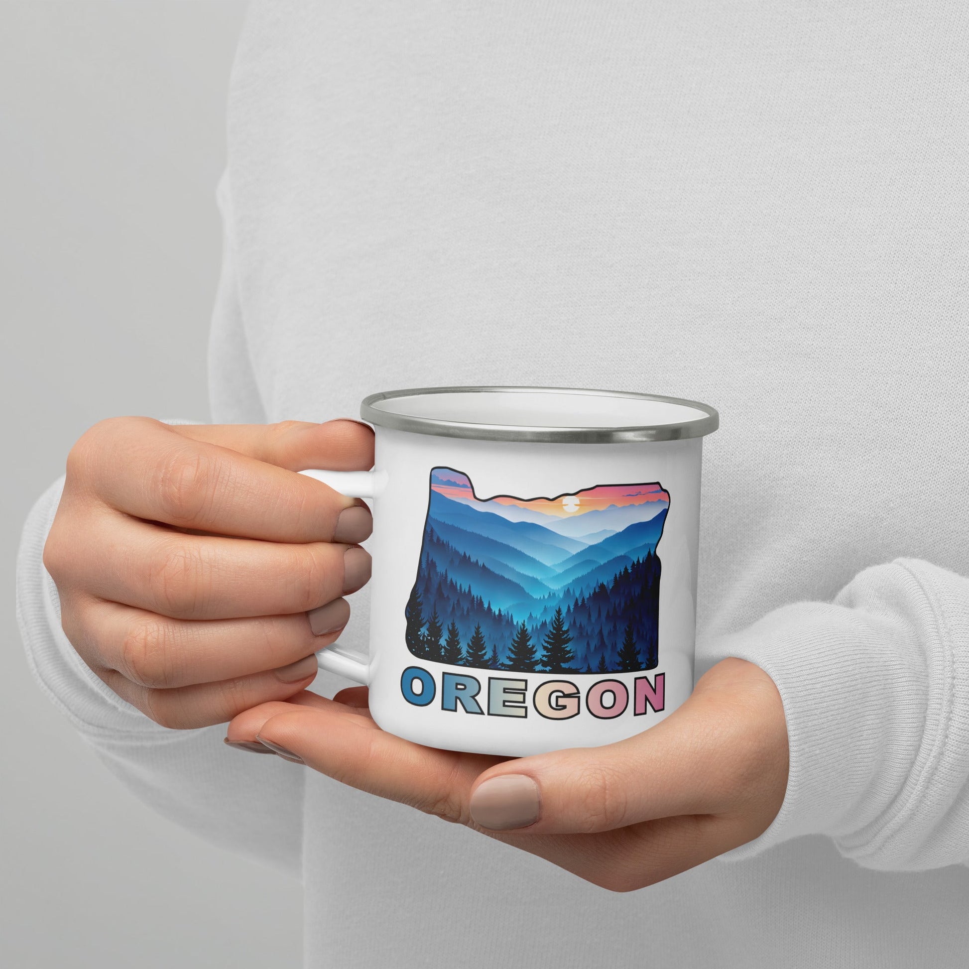 Oregon Blue Mountains II Enamel Mug - Mugs - Discovery Co.