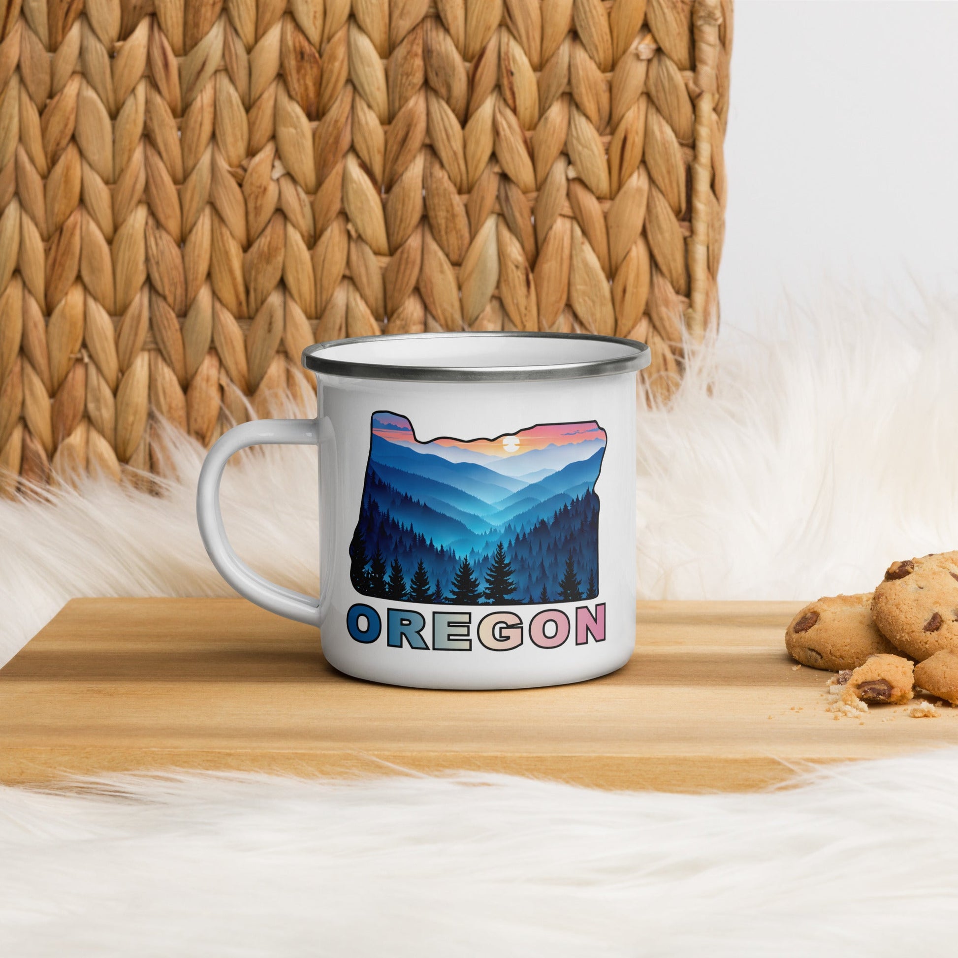 Oregon Blue Mountains II Enamel Mug - Mugs - Discovery Co.