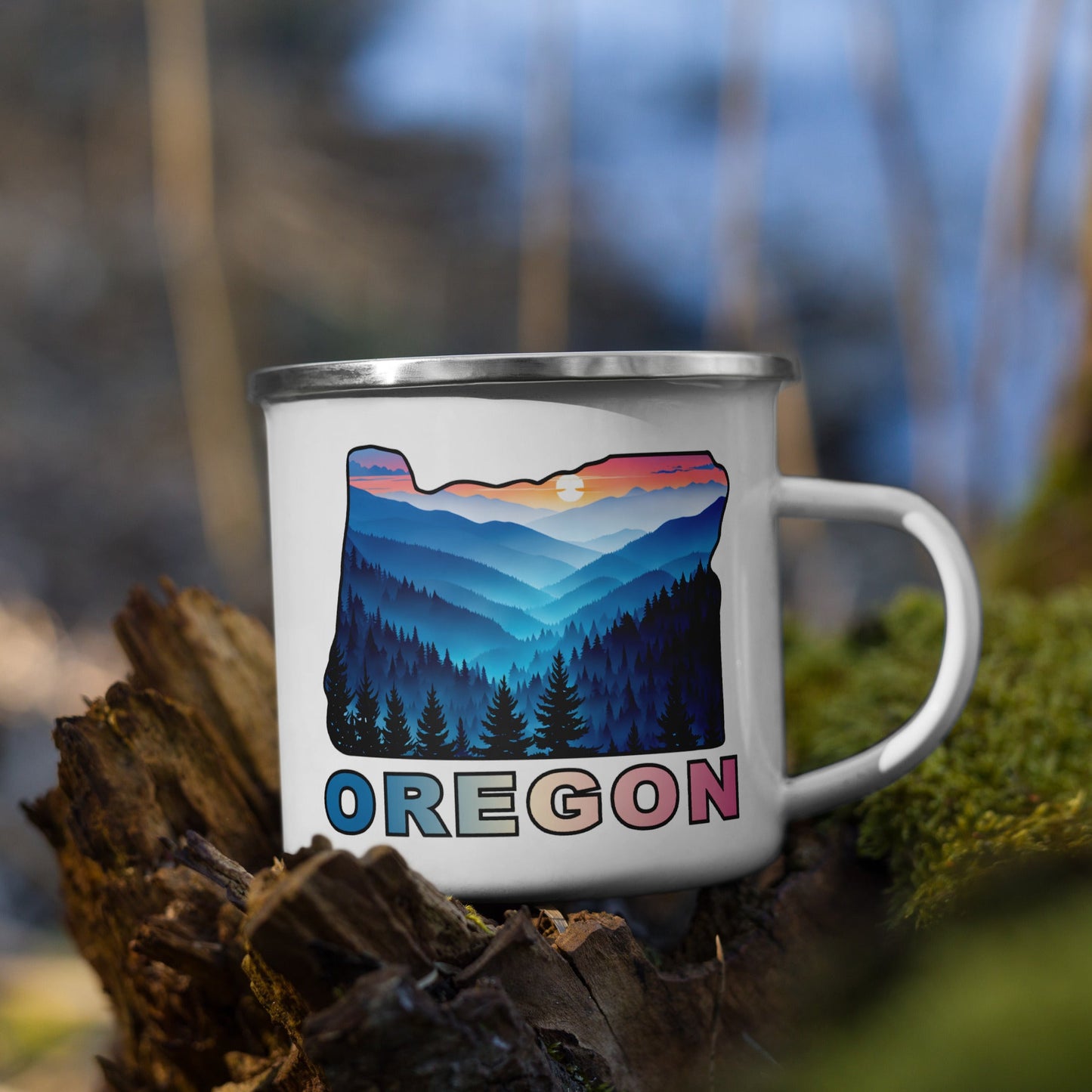 Oregon Blue Mountains II Enamel Mug - Mugs - Discovery Co.