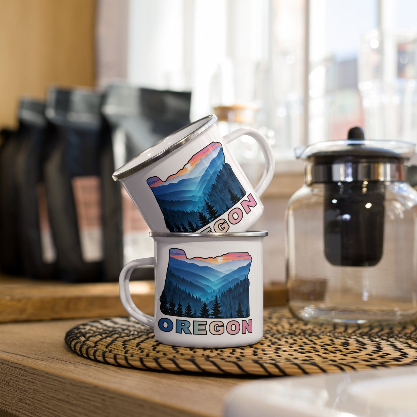 Oregon Blue Mountains II Enamel Mug - Mugs - Discovery Co.