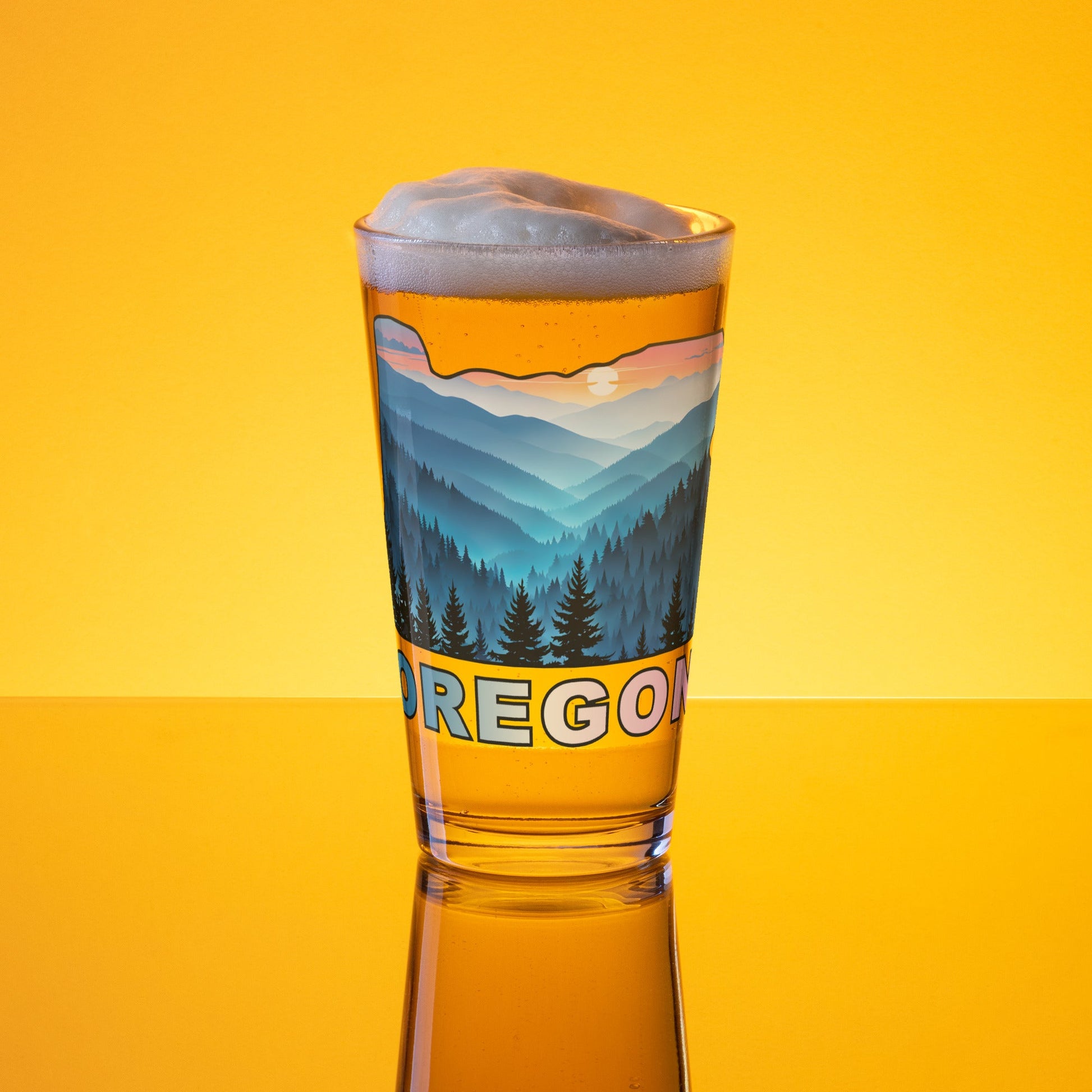 Oregon Blue Mountains II Pint Glass - Beer Glass - Discovery Co.