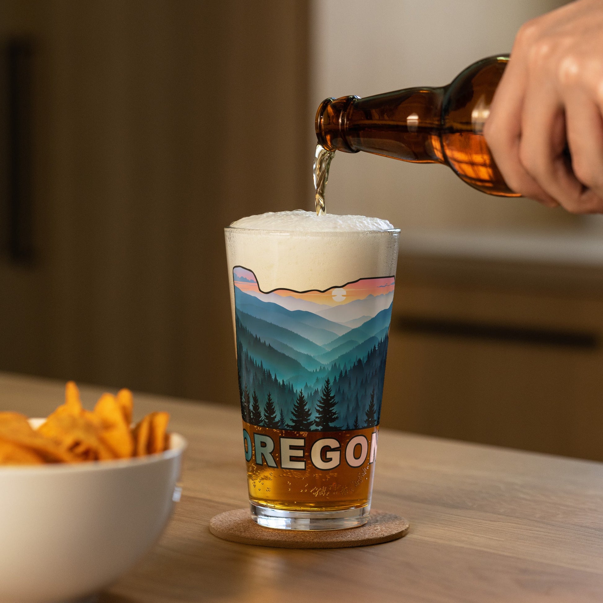 Oregon Blue Mountains II Pint Glass - Beer Glass - Discovery Co.