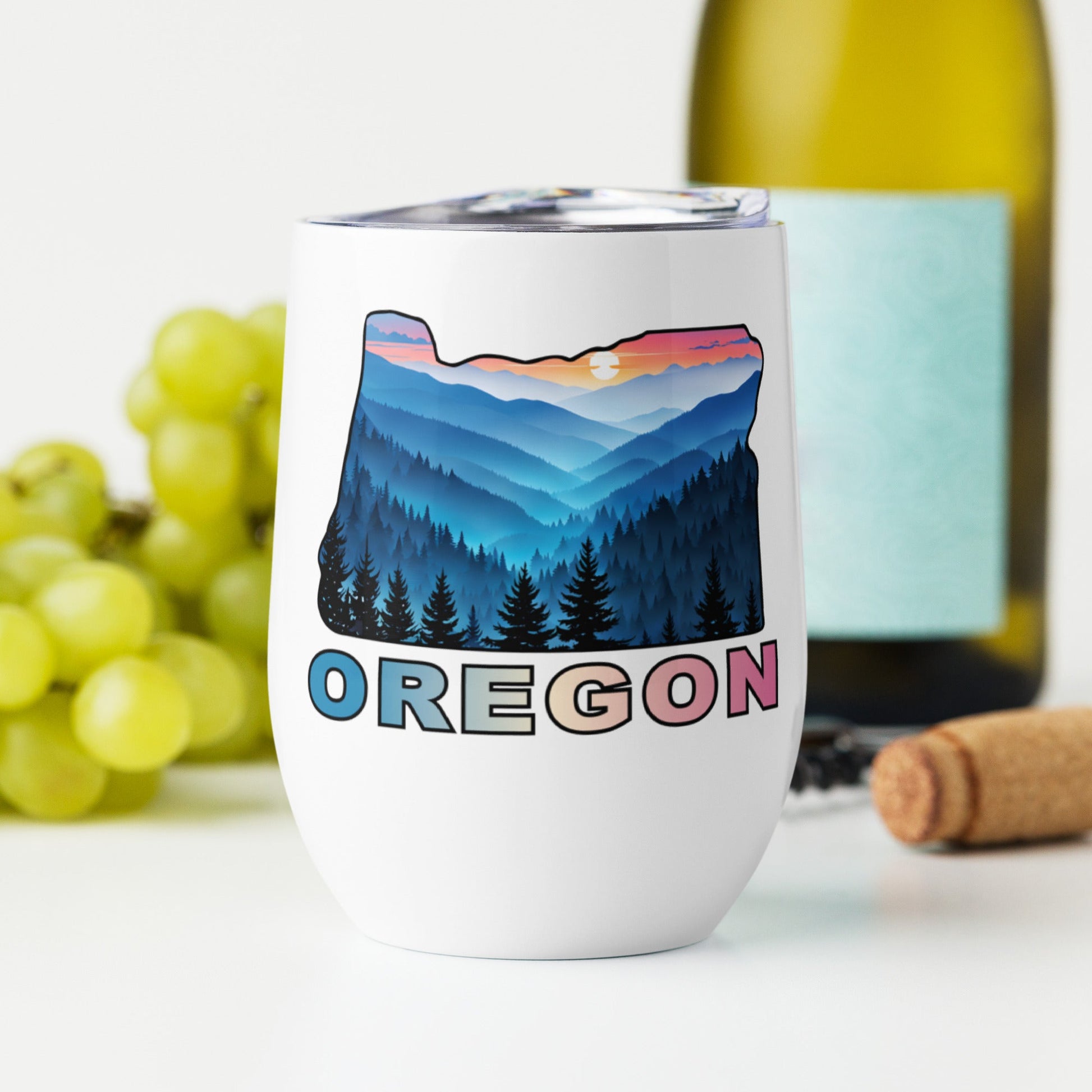 Oregon Blue Mountains II Stainless Steel Wine Tumbler - Steel Tumbler - Discovery Co.