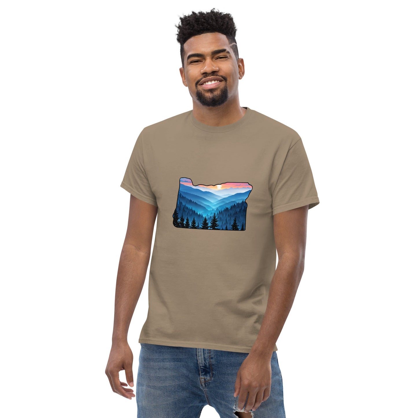 Oregon Blue Mountains Men's Classic Tee - Men's Shirts - Discovery Co.