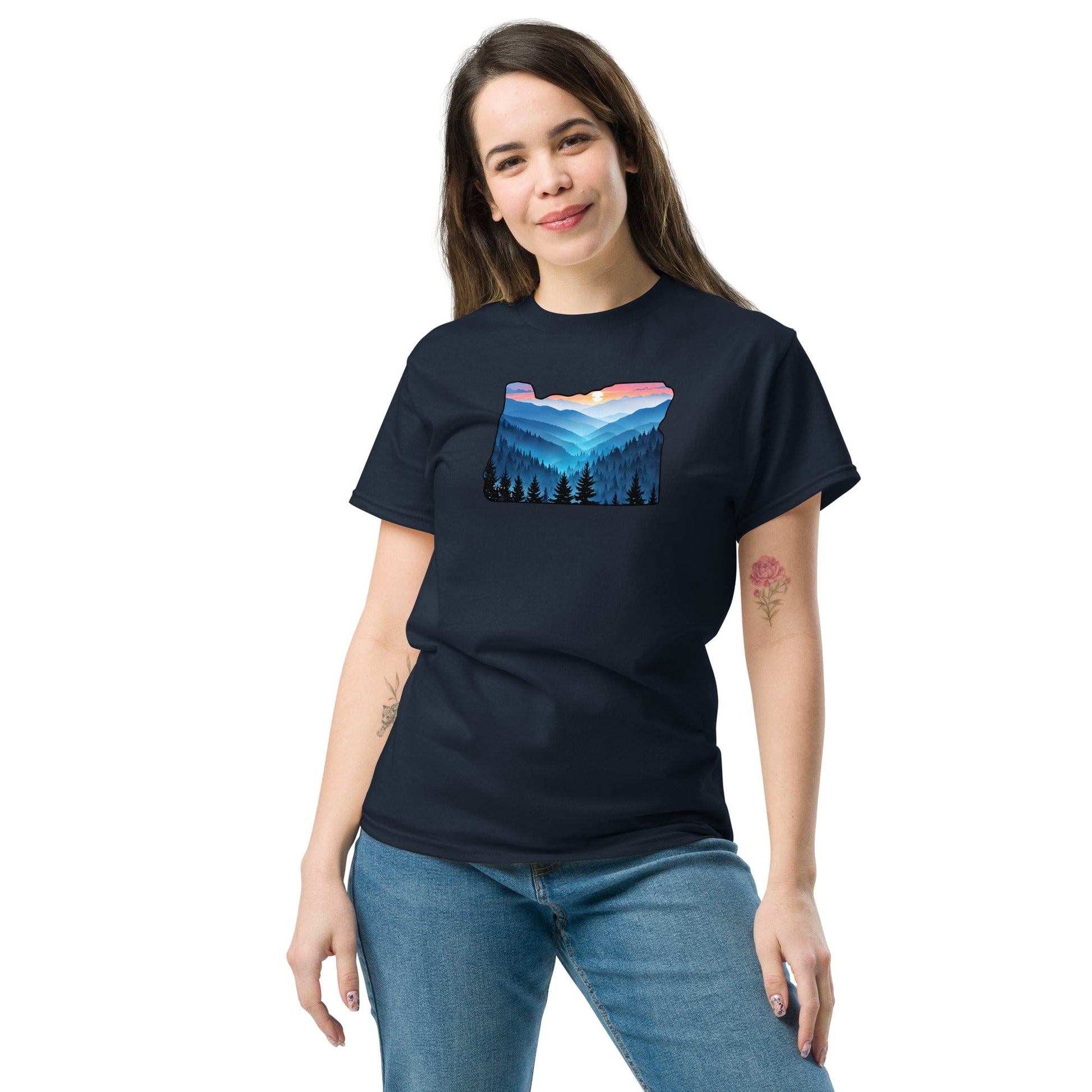 Oregon Blue Mountains Women's (Unisex) Classic Tee - Women's Shirts - Discovery Co.