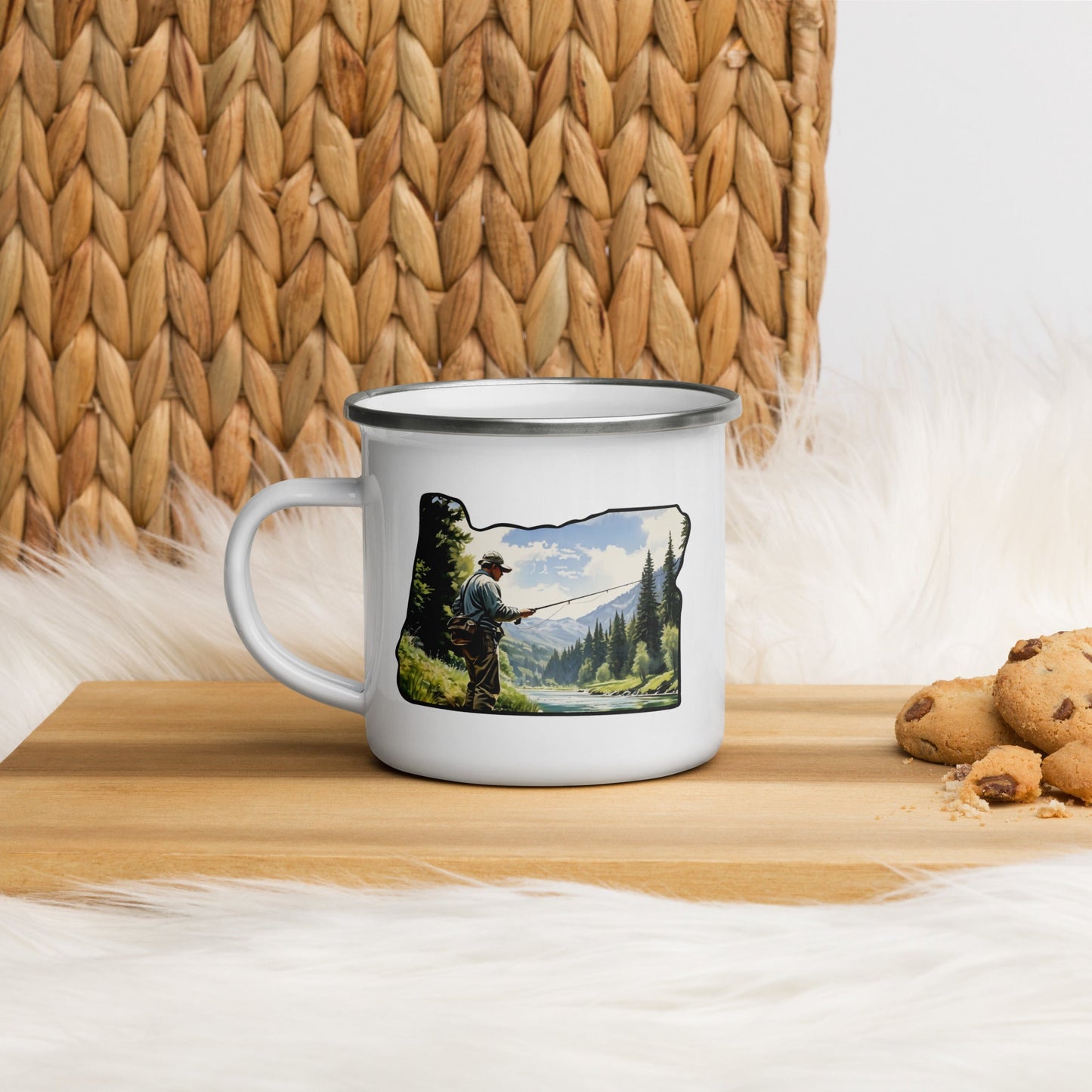 Oregon Fishermen Enamel Mug - Mugs - Discovery Co.