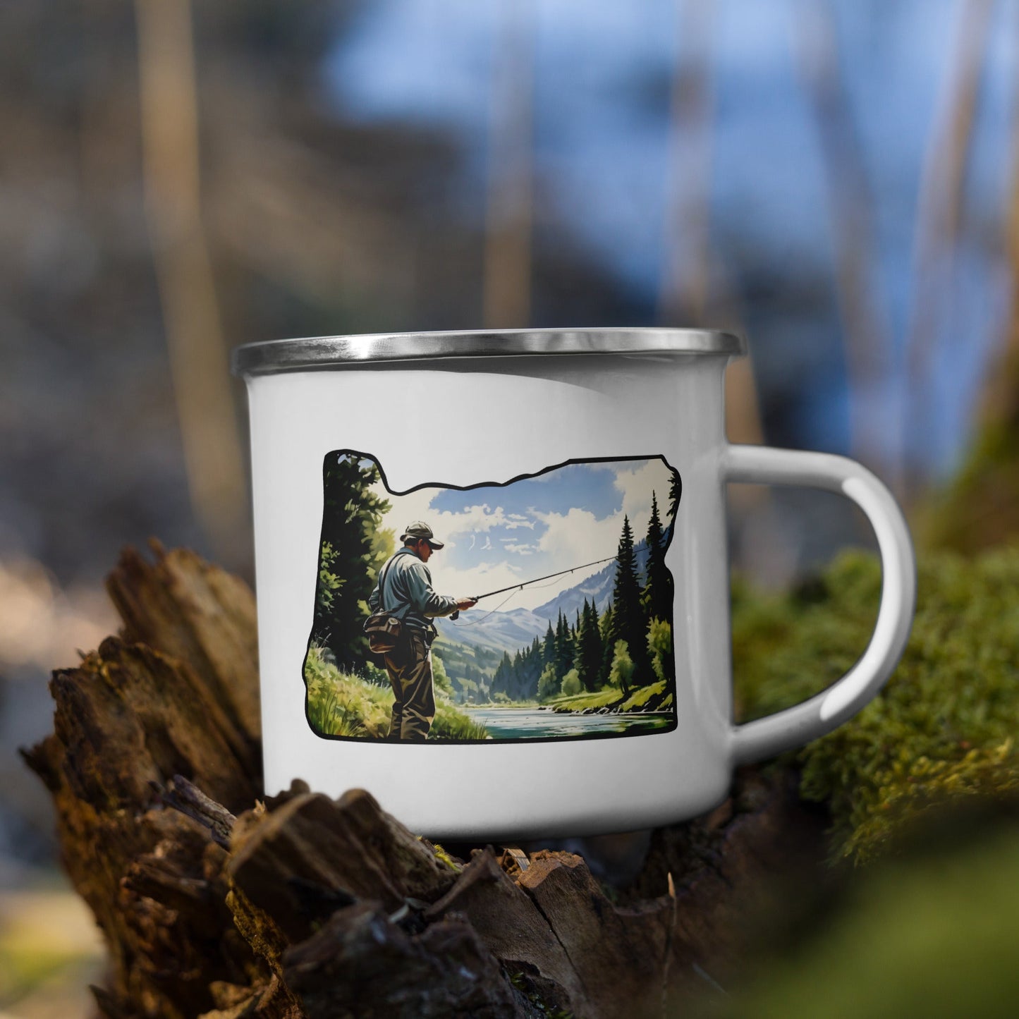 Oregon Fishermen Enamel Mug - Mugs - Discovery Co.