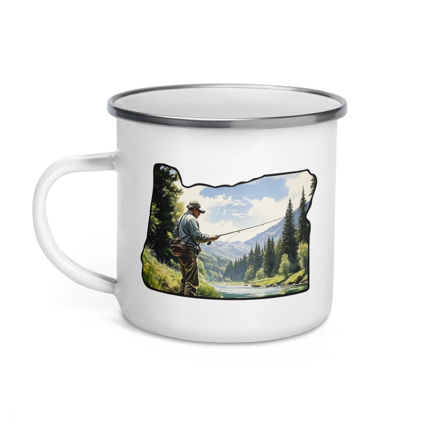 Oregon Fishermen Enamel Mug - Mugs - Discovery Co.