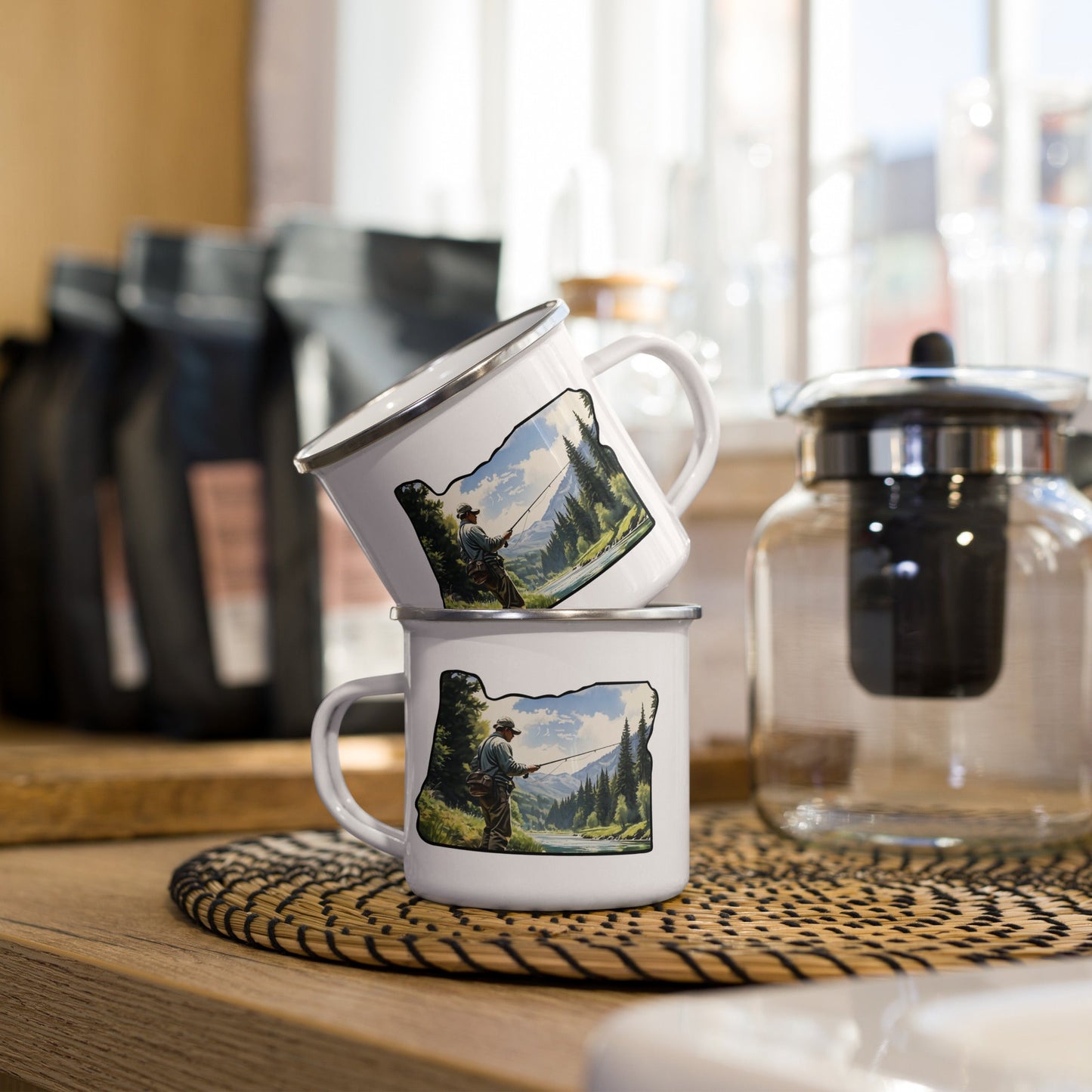 Oregon Fishermen Enamel Mug - Mugs - Discovery Co.