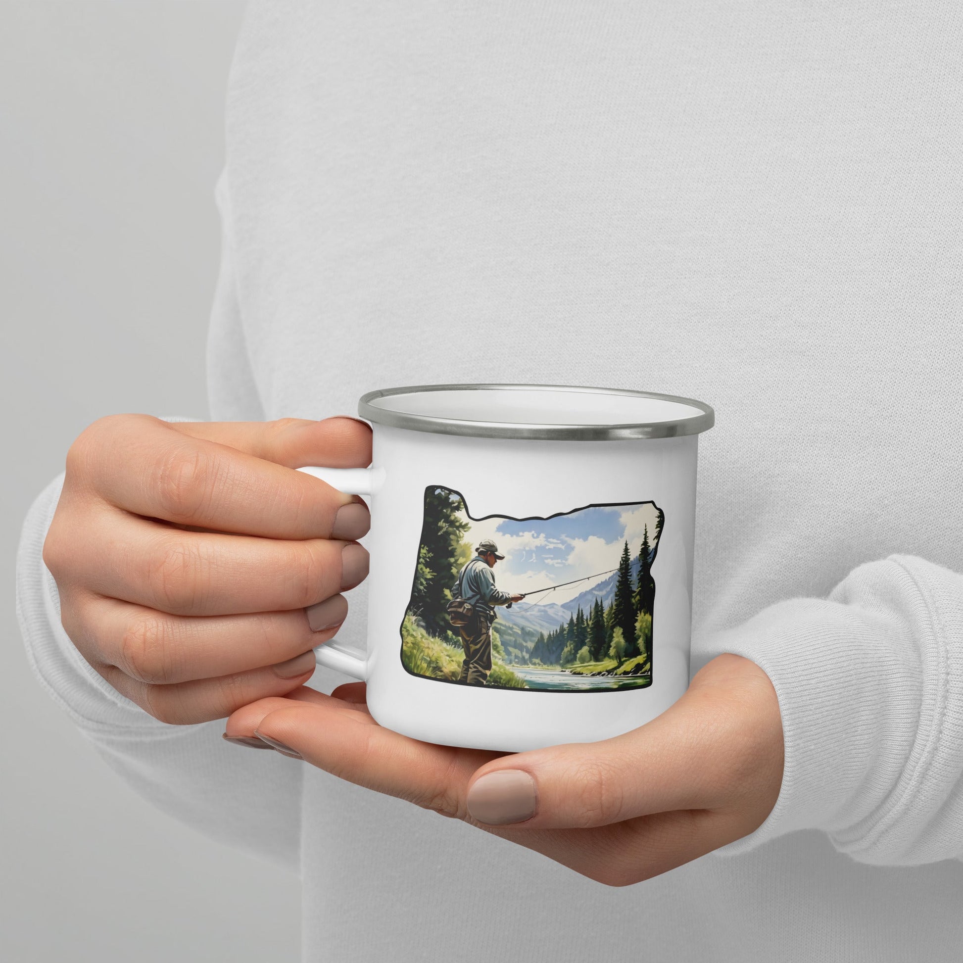Oregon Fishermen Enamel Mug - Mugs - Discovery Co.