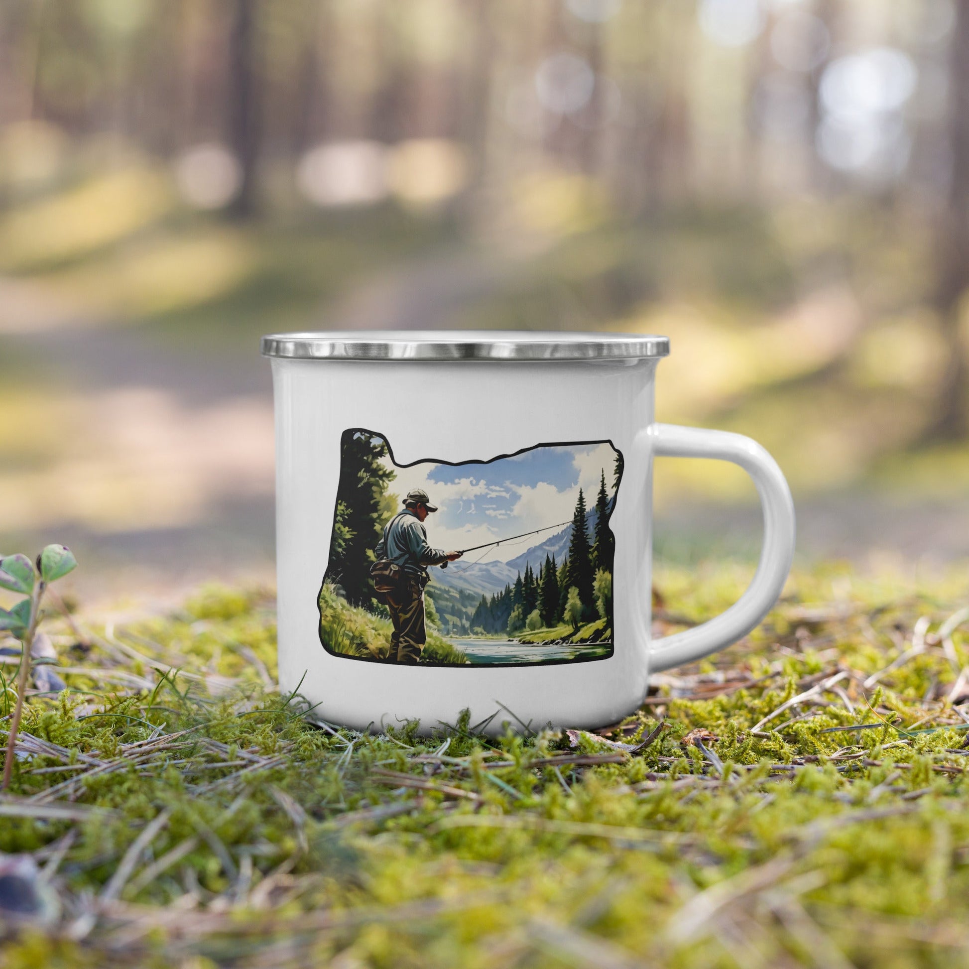 Oregon Fishermen Enamel Mug - Mugs - Discovery Co.