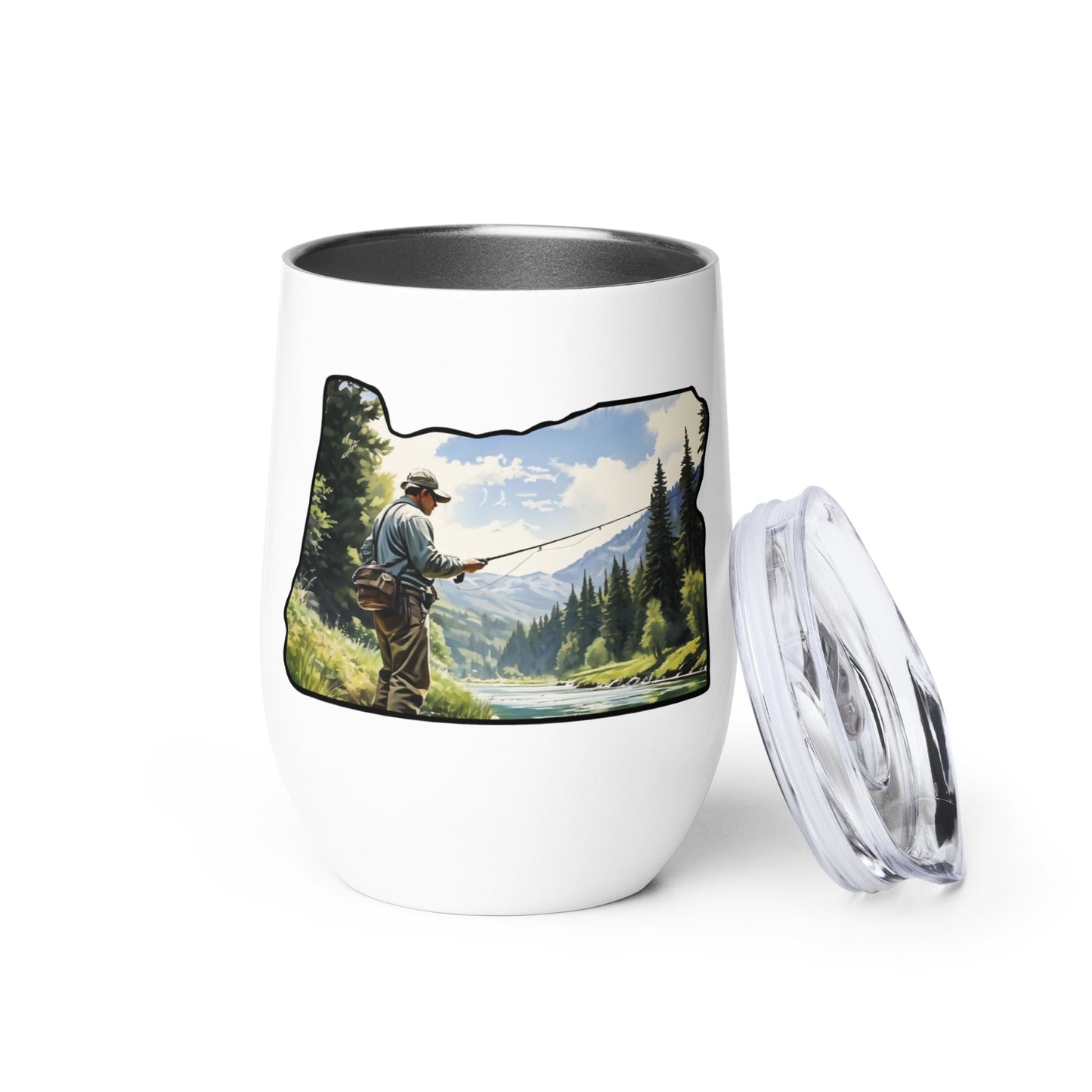 Oregon Fishermen Stainless Steel Wine Tumbler - Steel Tumbler - Discovery Co.