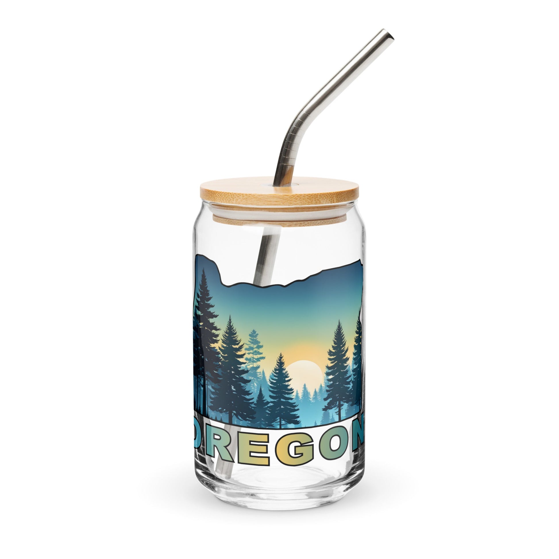 Oregon Sunset Forest II Can - Shaped Glass - Can - Shaped Glass - Discovery Co.