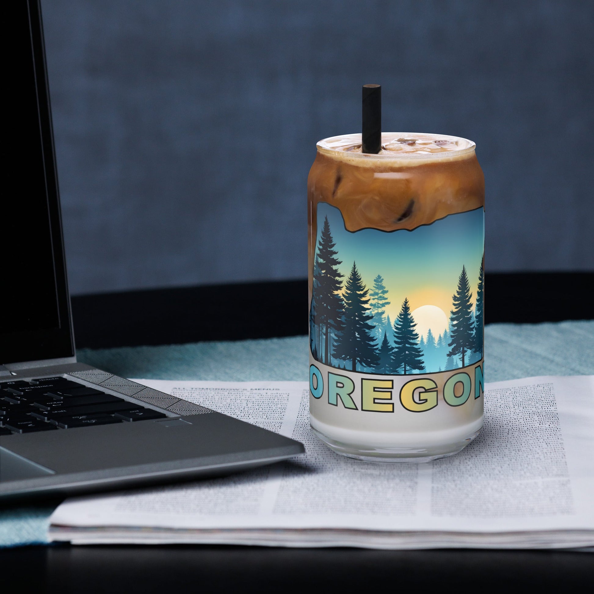 Oregon Sunset Forest II Can - Shaped Glass - Can - Shaped Glass - Discovery Co.