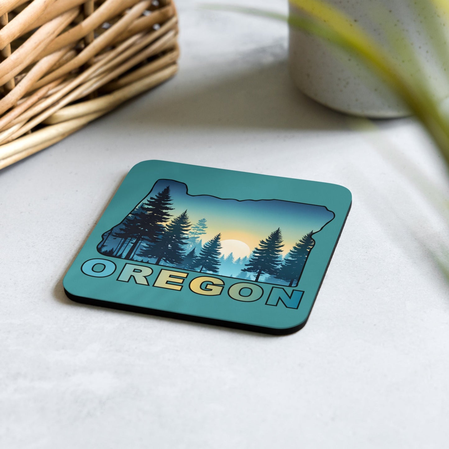 Oregon Sunset Forest II Cork - Back Coaster - Coasters - Discovery Co.